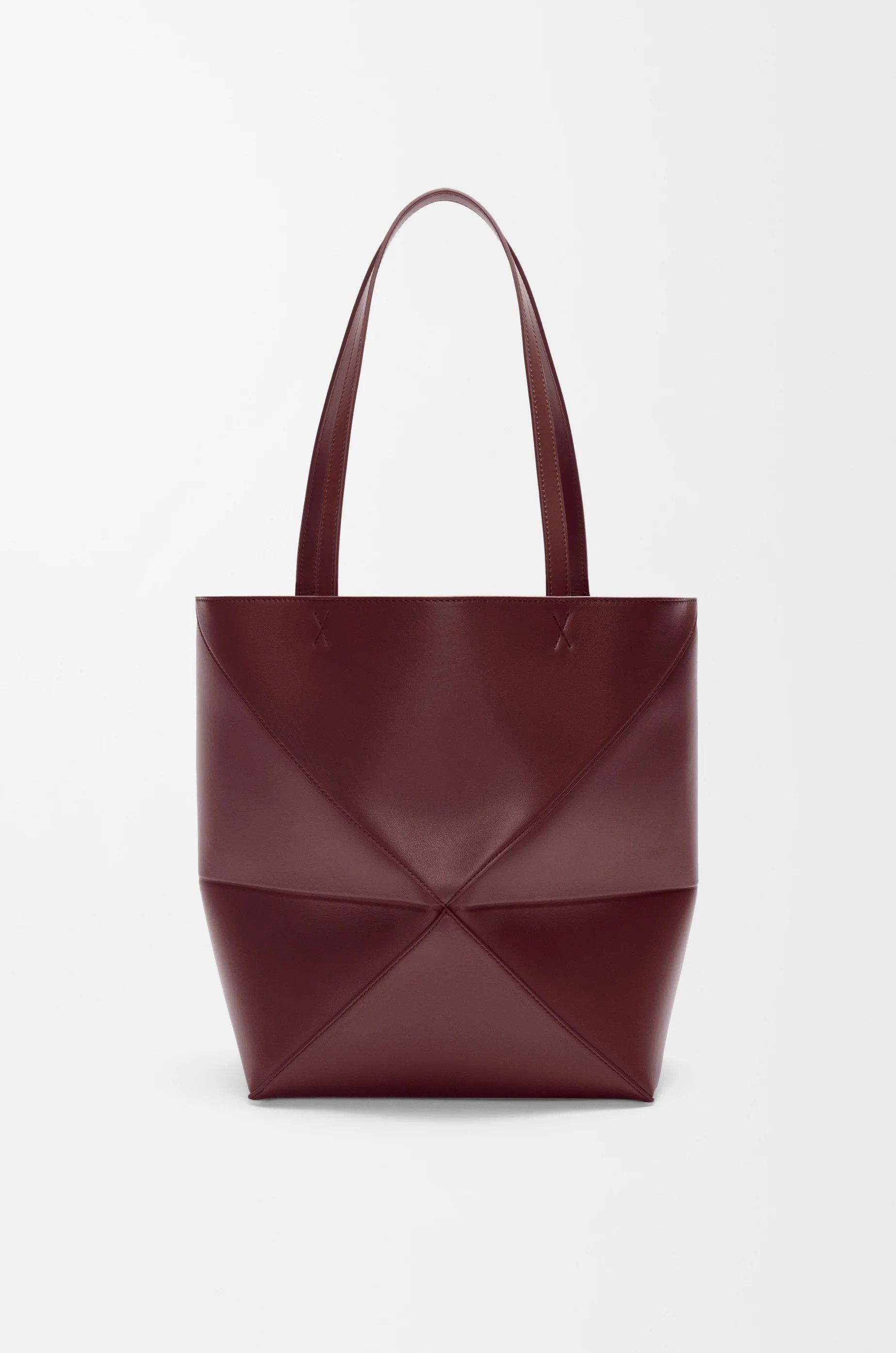 Loewe o1in1g0426 Size: OS/ Puzzle Fold Mini Tote Bag Dark Burgundy Size ONE SIZE - 7 Thumbnail