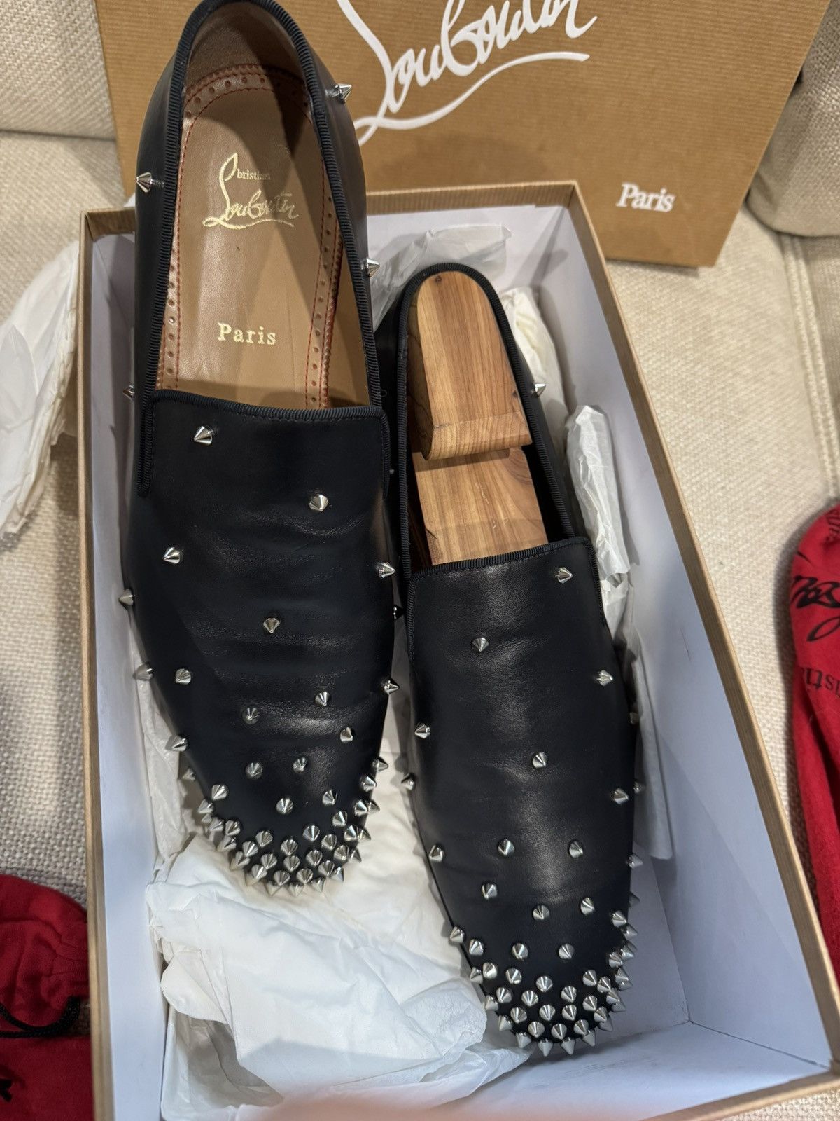 Christian Louboutin × Designer Christian Louboutin Degra Veau Velours Black Calfskin Size US 10 / EU 43 - 4 Thumbnail