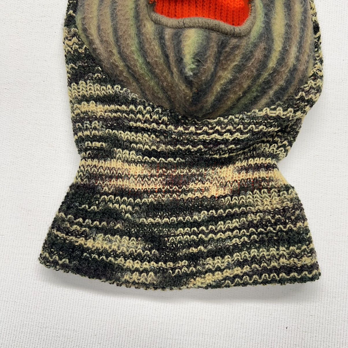 Cabelas × Vintage VTG Cabelas Ski Mask Camouflage Hunting Fleece Knit Orange Size ONE SIZE - 3 Thumbnail