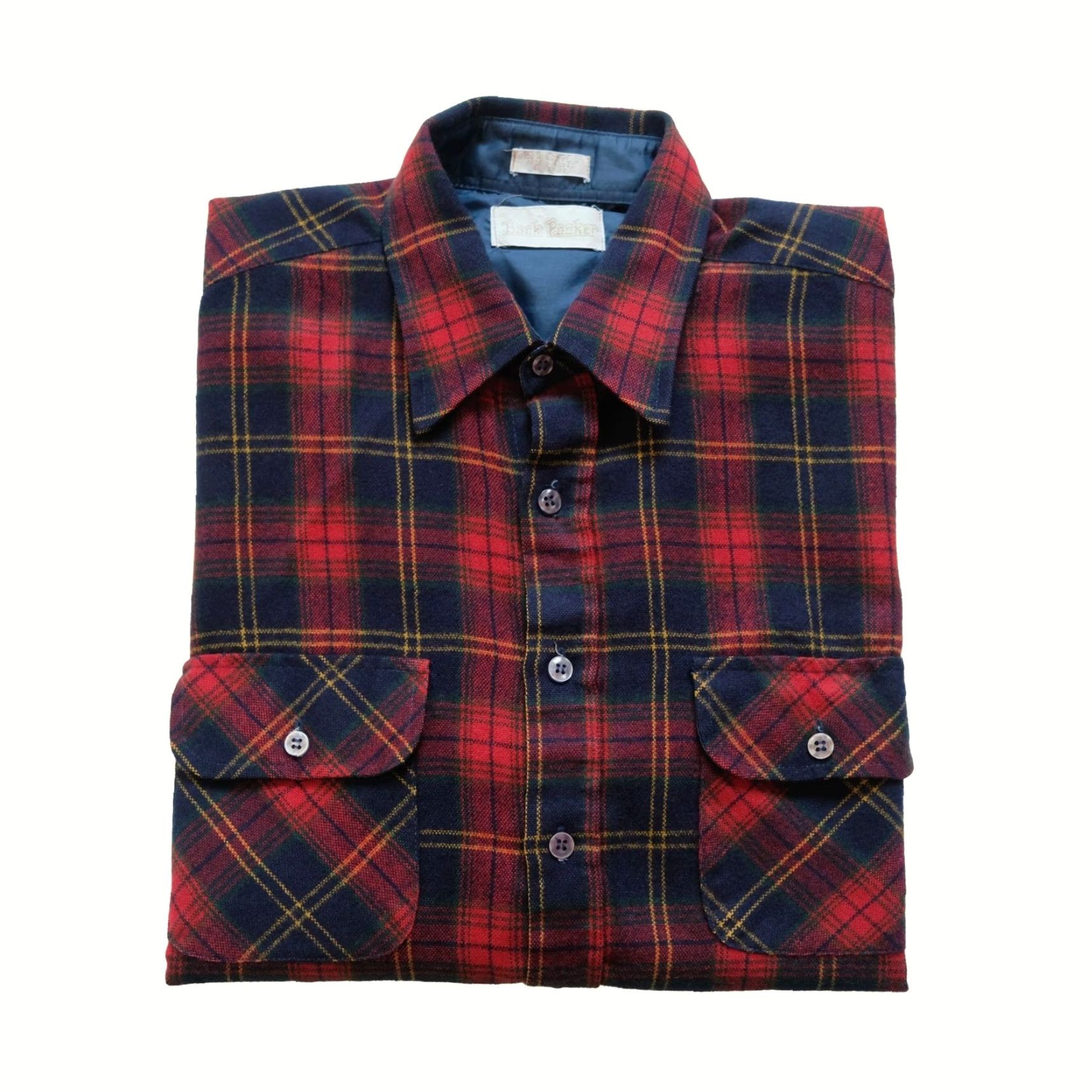 Etro VINTAGE Back Packer Shirt Button-Up Plaid Casual Outdoor Korea Made MD Red 70s 80s Mens Bag Pockets Long Sleeve Button-Down Collared Fit Regular Size US M / EU 48-50 / 2 - 2 Thumbnail