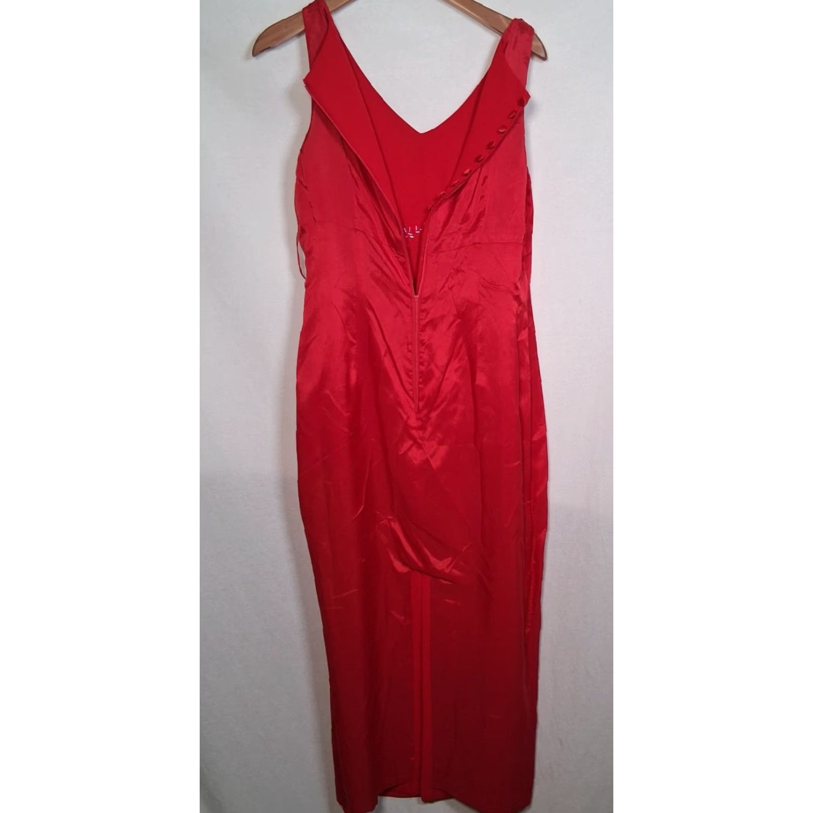 Vintage Donna Morgan Evening Gown Dress 8 Red Sleeveless Beaded Long Size 8 Gown  Dress Accessories: