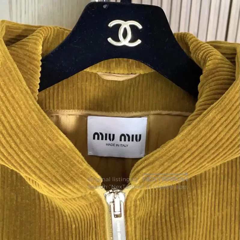Miu Miu Miu Miu Mustard Yellow Cotton Jacket . Size M / US 6-8 / IT 42-44 - 7 Thumbnail