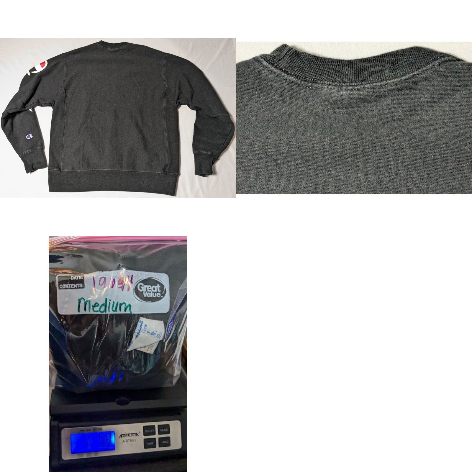 Champion VINTAGE CHAMPION REVERSE WEAVE Men Medium Black Logo Pullover Sweatshirt Size US M / EU 48-50 / 2 - 10 Thumbnail