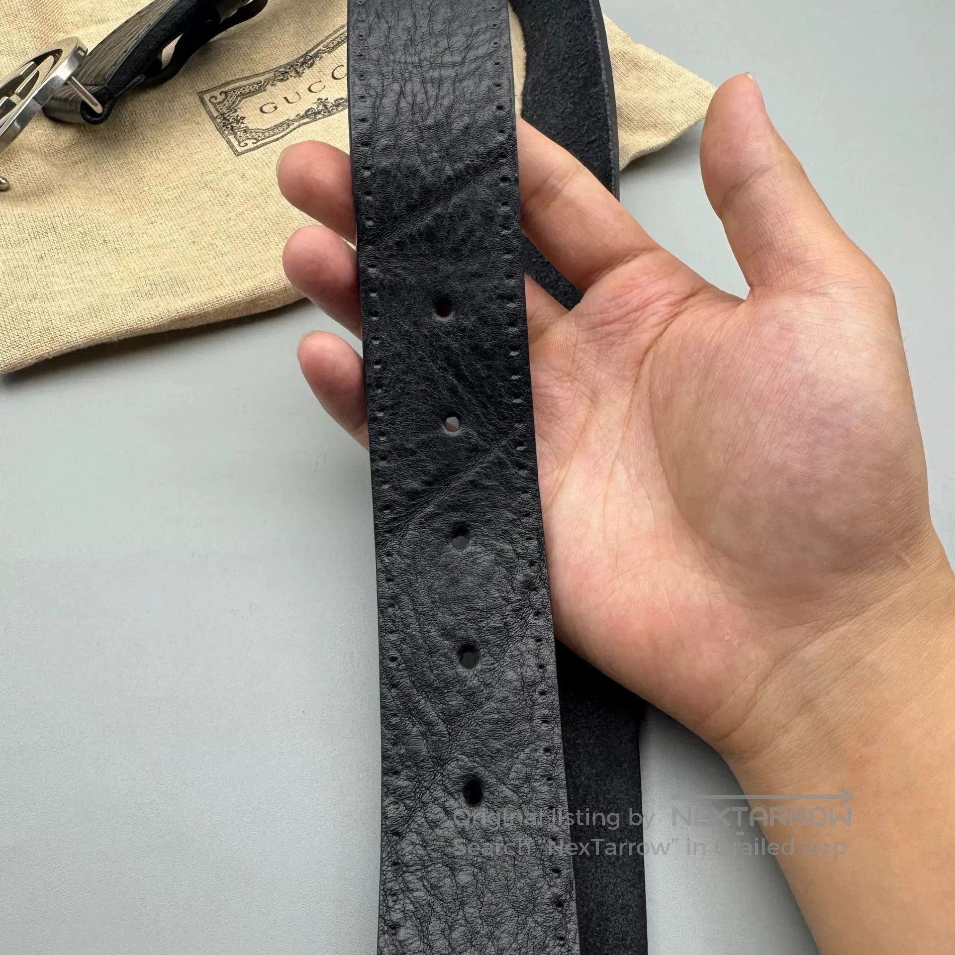 Gucci Gucci Wild Cow Leather Black Belt 95 3.8cm. Size ONE SIZE - 8 Thumbnail
