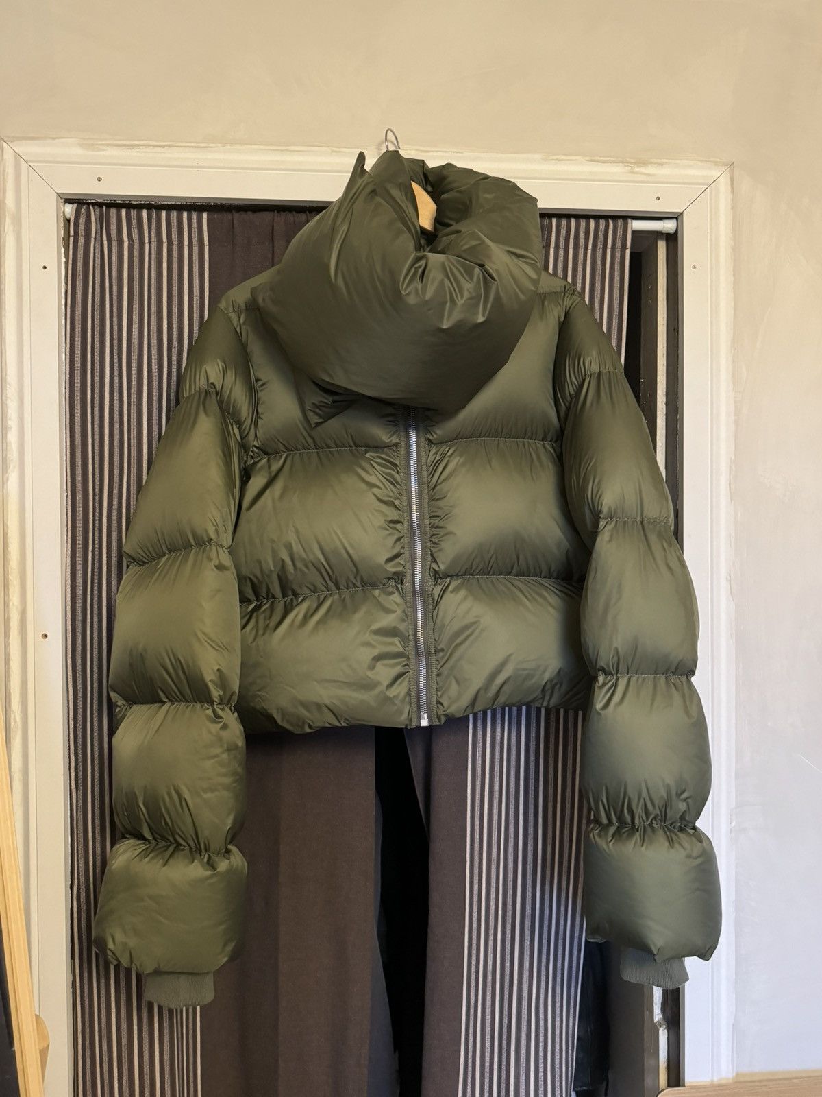 image of Rick Owens Funnel Jacket Fw22 in Olive, Men's (Size XS)