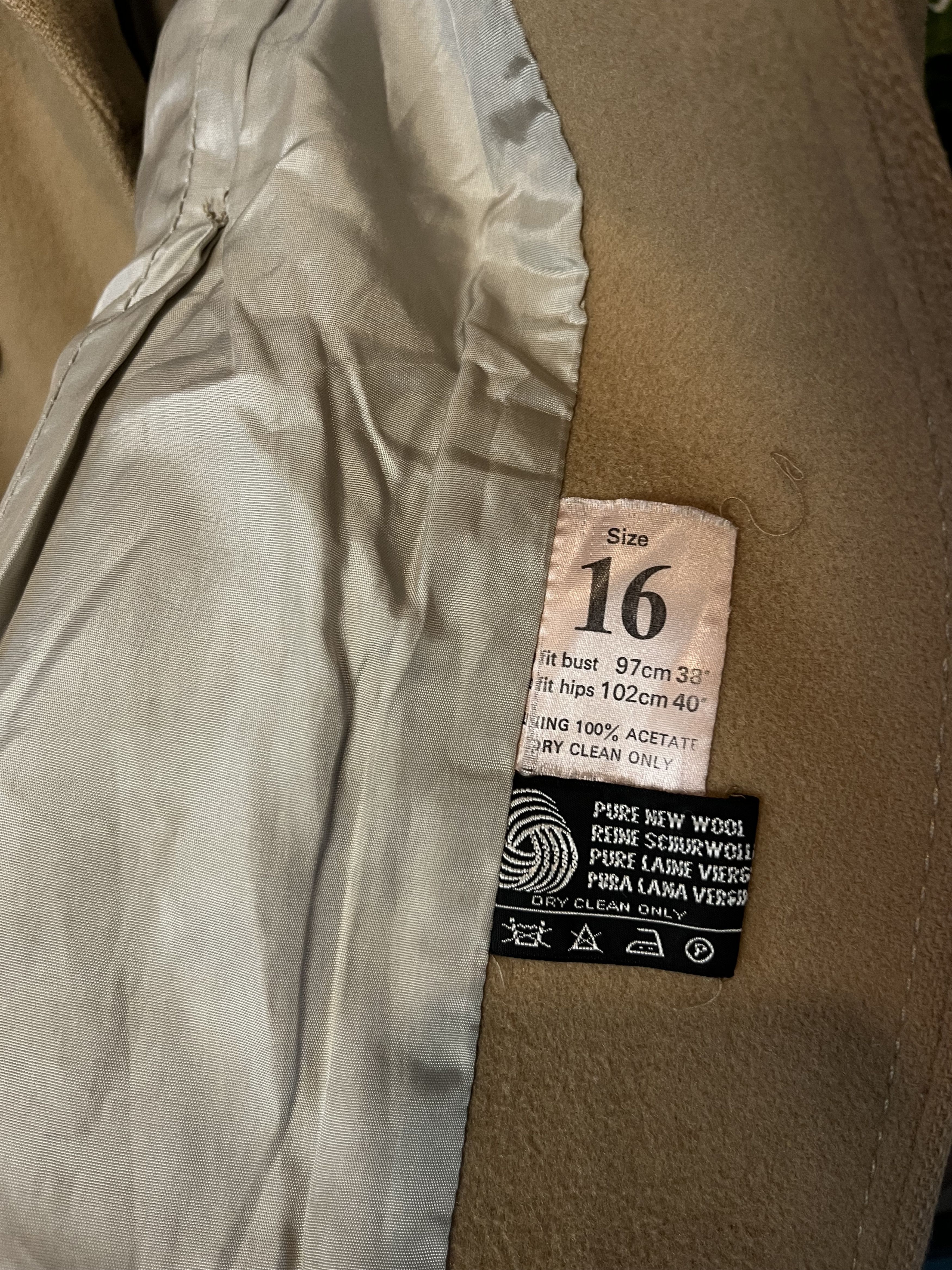 Vintage Vintage 90s Pure Wool Heavy Coat Brown Beige Size US M / EU 48-50 / 2 - 8 Thumbnail