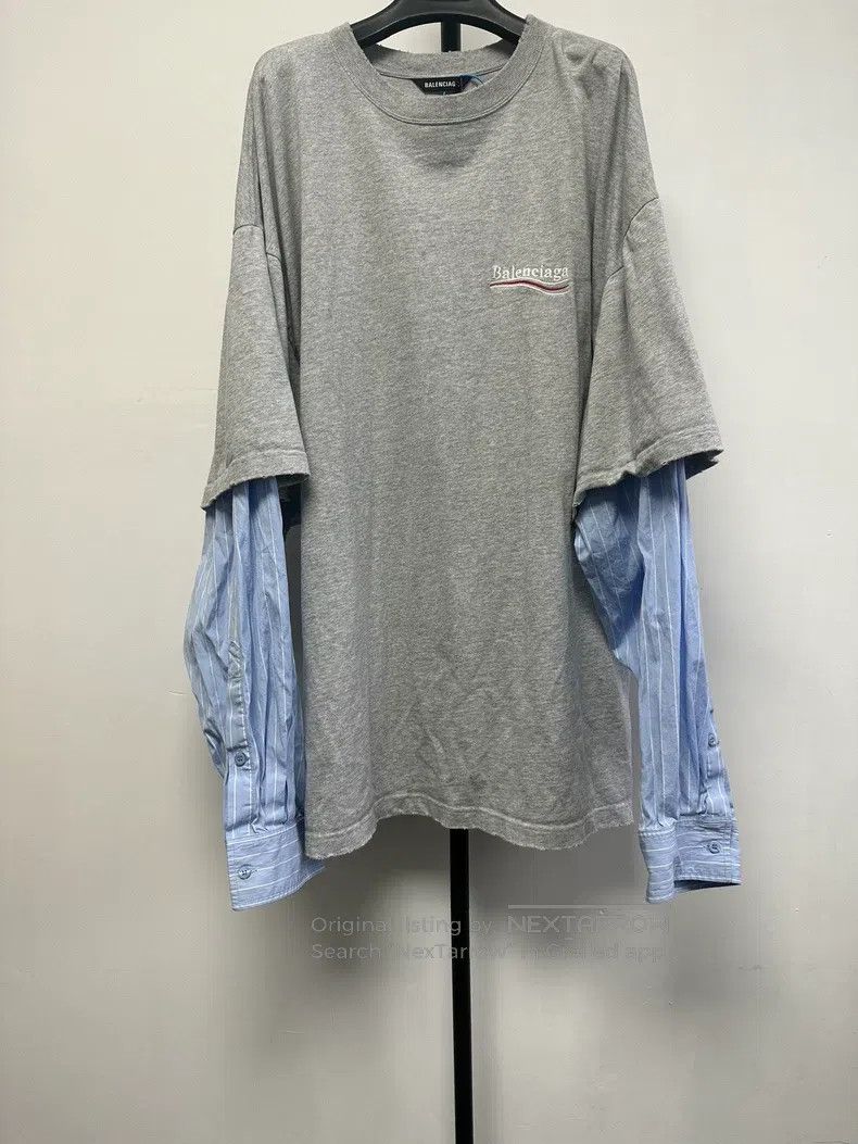 Balenciaga Balenciaga Casual Two-Piece Round Neck Long Sleeve T-Shirt Size US L / EU 52-54 / 3 - 1 Thumbnail