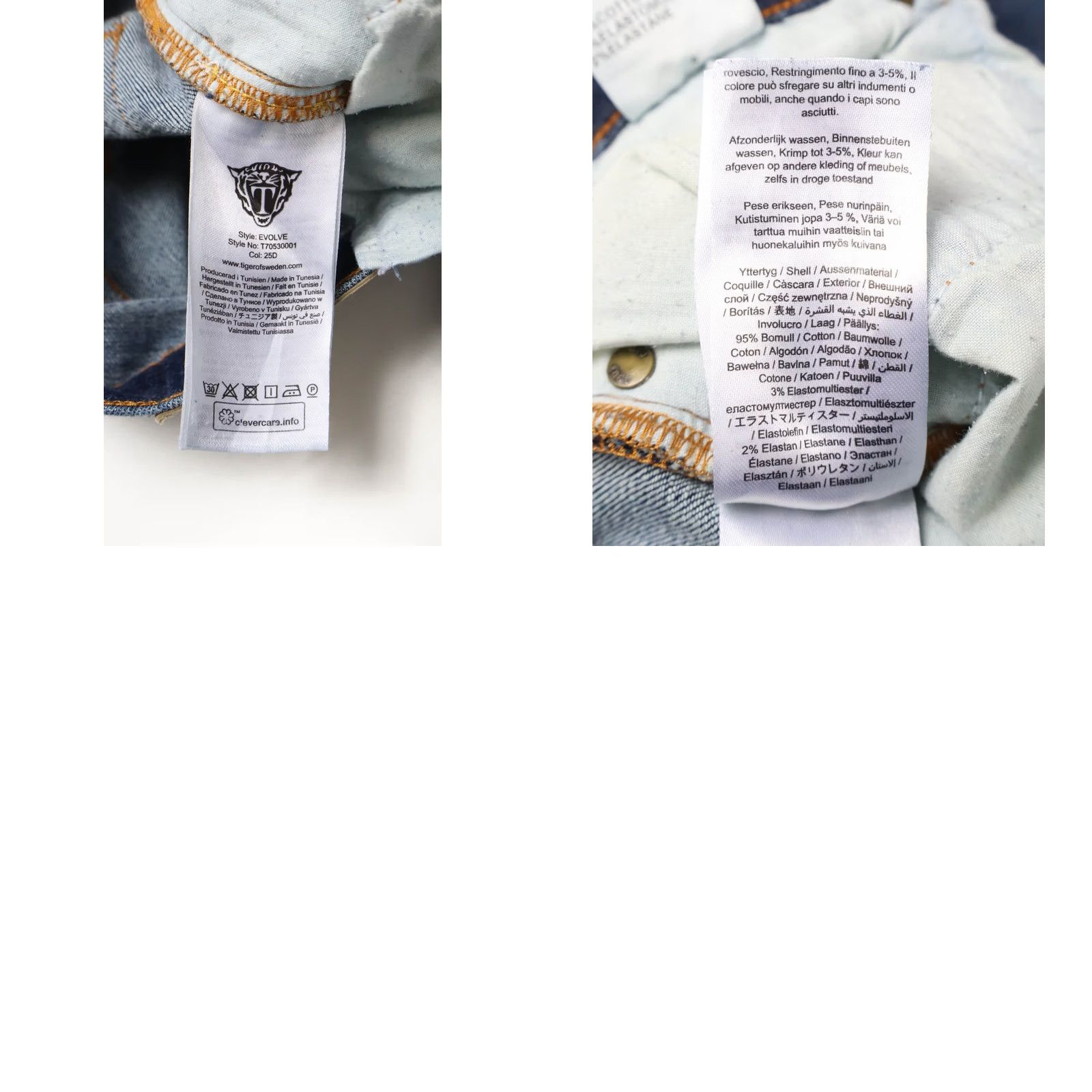 Tiger of Sweden Tiger Of Sweden Evolve Jeans Slim Blue W31/L34 Zip Fly Mens Heightentitled Stretched Whiskers Size US 31 - 8 Thumbnail