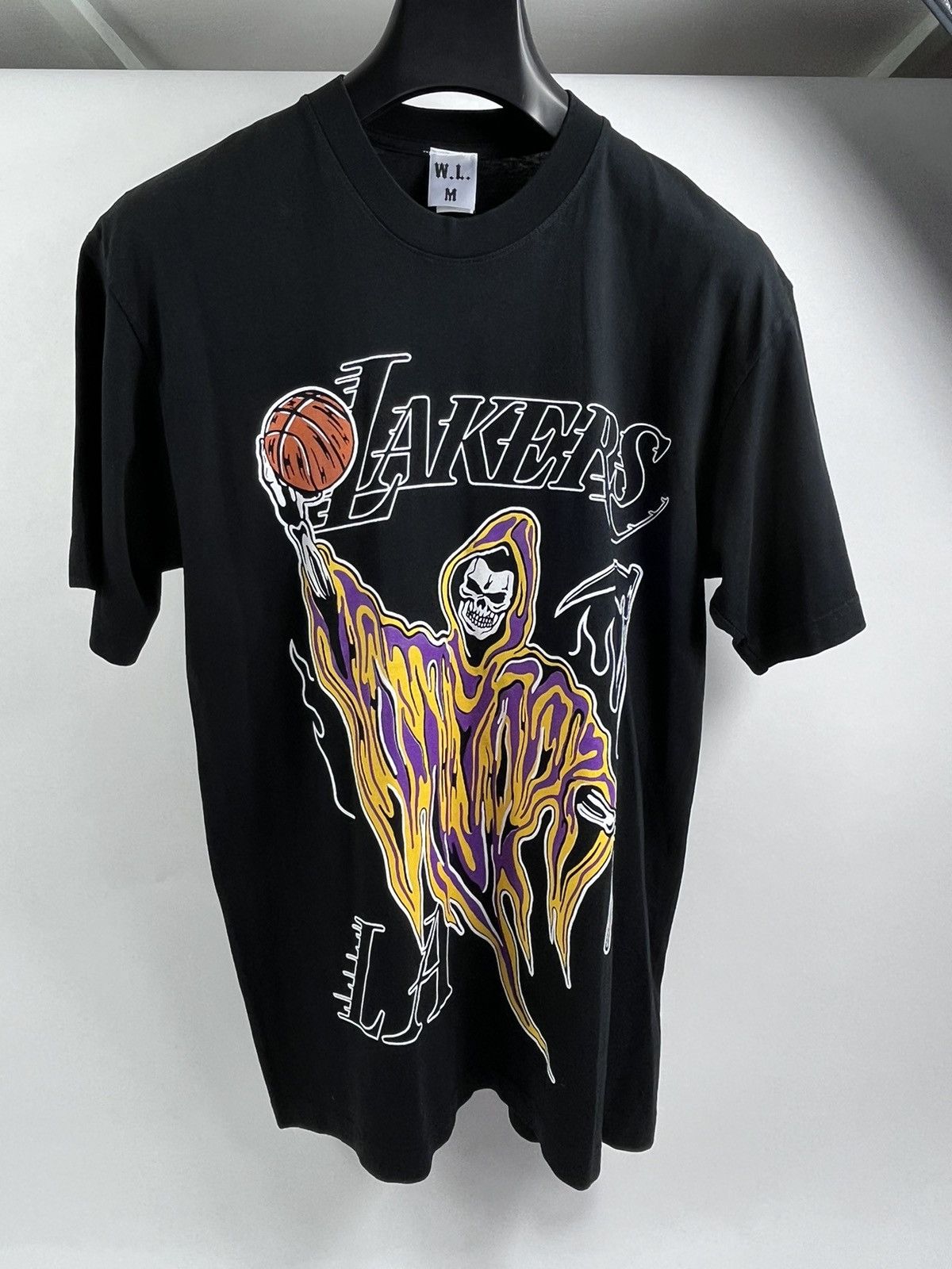 image of Warren Lotas Lakers Print T-Shirt in Black, Men's (Size Medium)