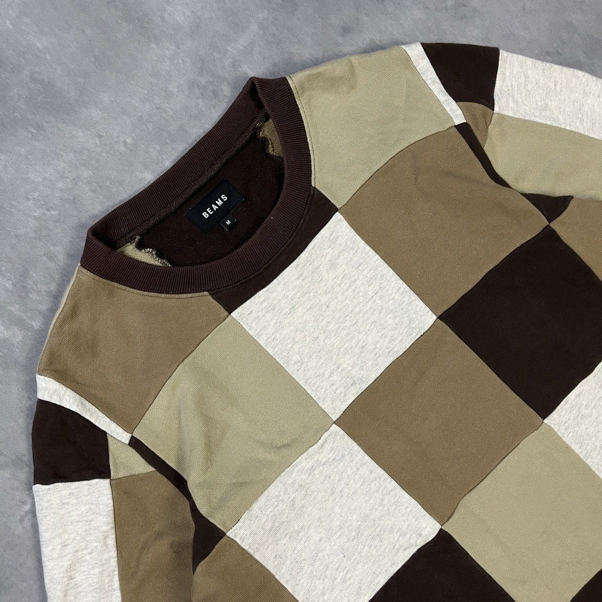 BEAMS Patch Work Crewneck