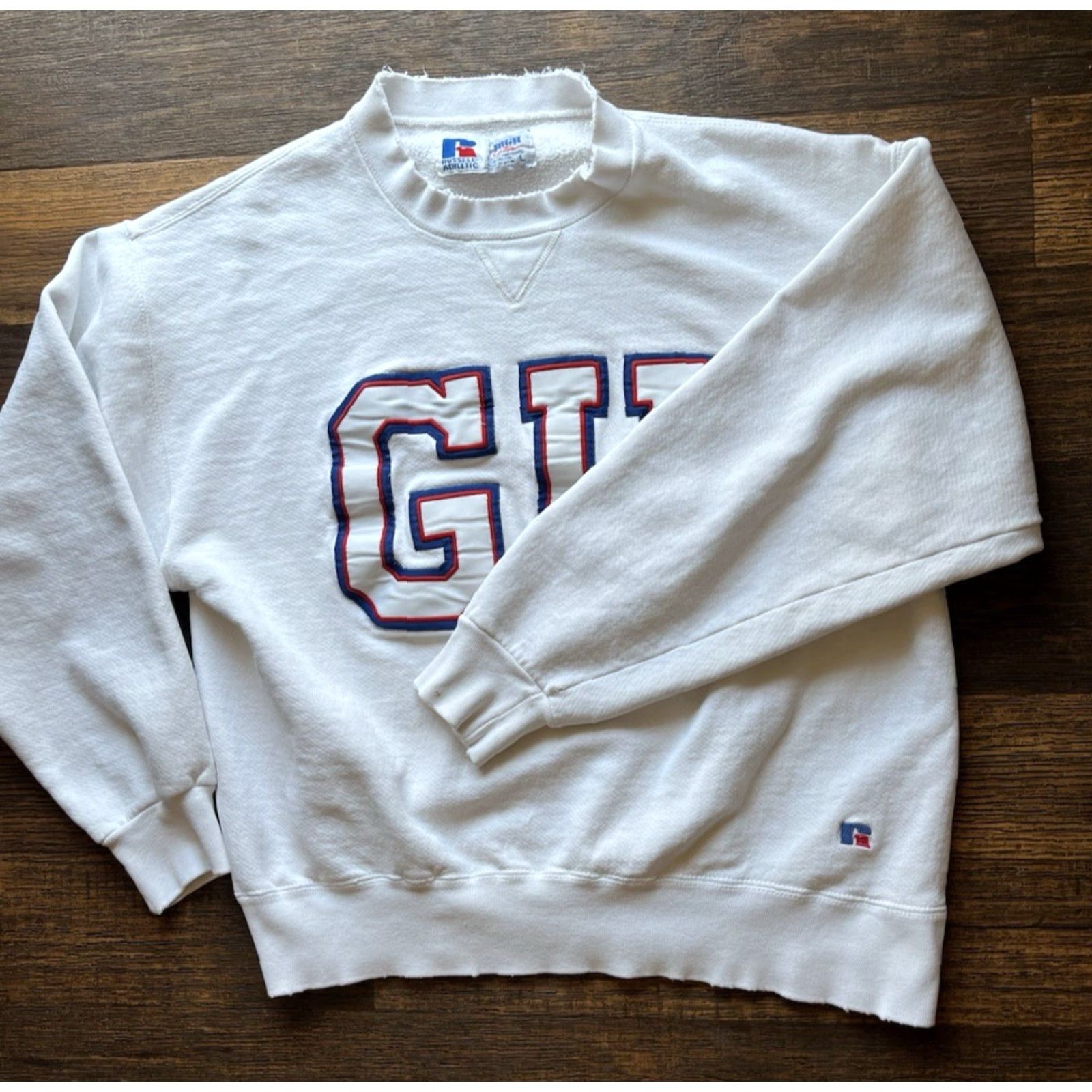 Russell Athletic VINTAGE Russell Athletic Men's Sweatshirt White Gonzaga L College NCAA USA West Crew Neck Pullover Logo Graphic Print Size US L / EU 52-54 / 3 - 7 Thumbnail