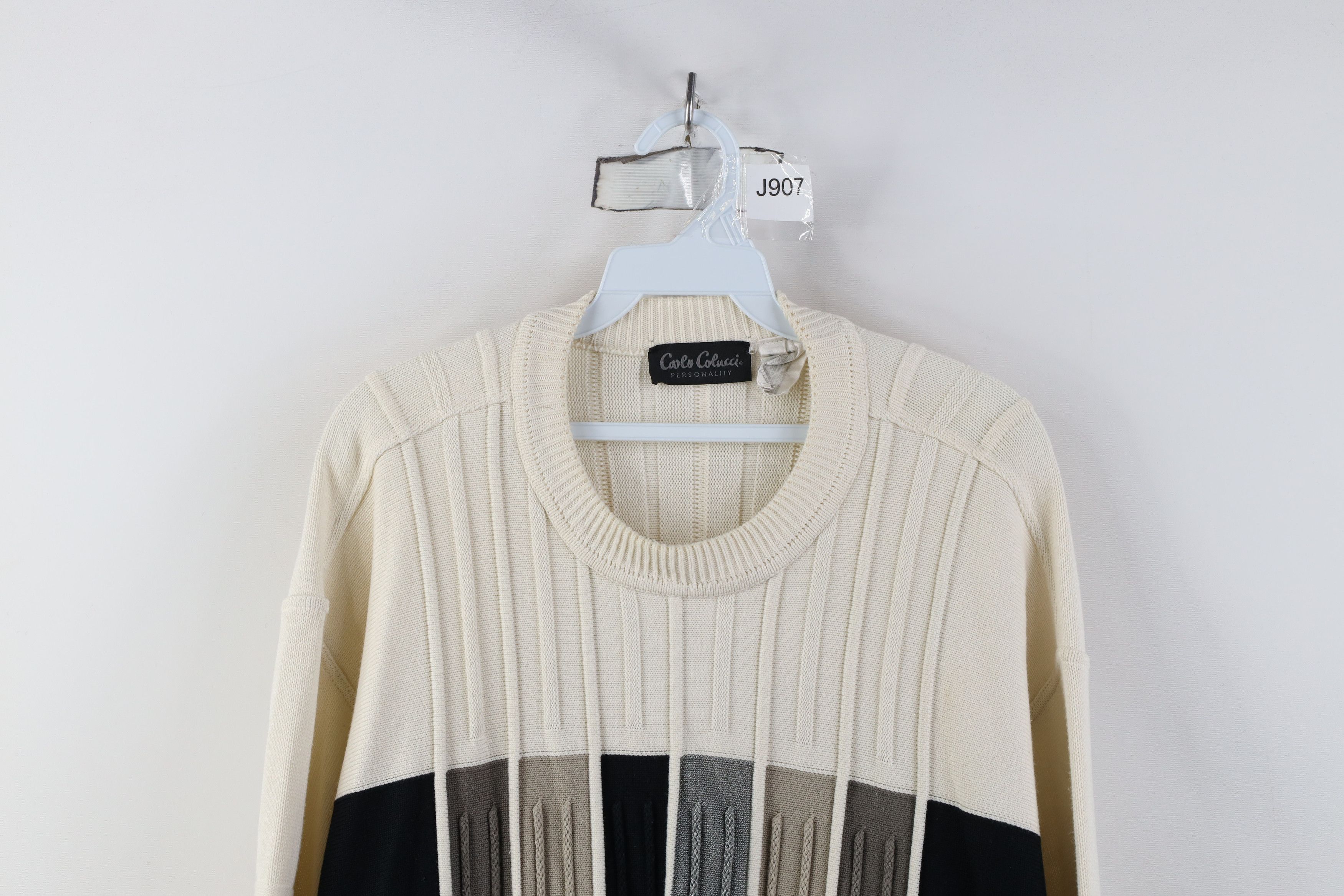 Vintage Vintage 90s Streetwear Block Ribbed Knit Crewneck Sweater Size US XXL / EU 58 / 5 - 2 Thumbnail