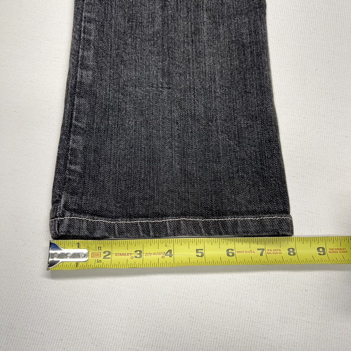 Levi's Levis Slim Straight Jeans Black Green Stitch Pockets Denim Size US 33 - 21 Thumbnail