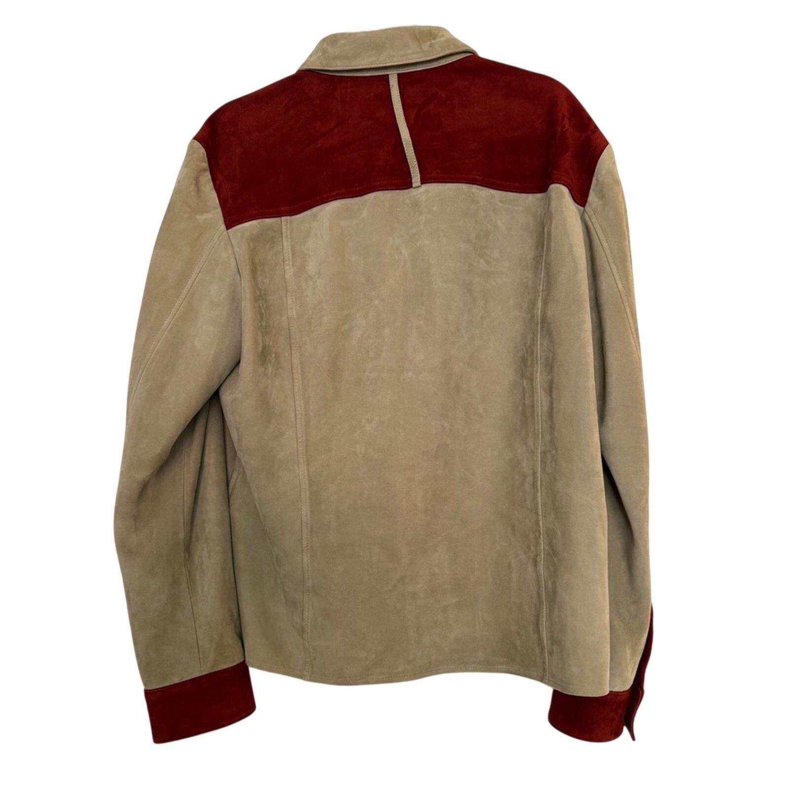 Salvatore Ferragamo Ferragamo Lamb Leather Red and Beige Pattern Jacket SS20 Size US M / EU 48-50 / 2 - 2 Thumbnail