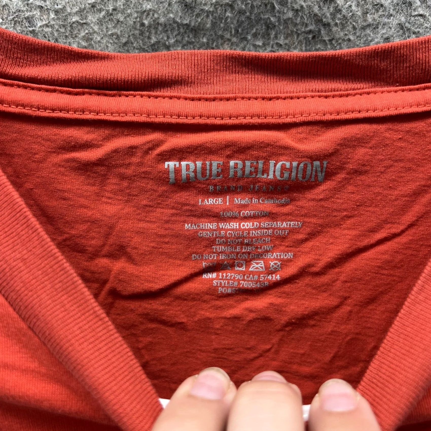 True Religion True Religion Shirt Mens Large Orange Buddha Guitar Logo Graphic Tee Tagless Size US L / EU 52-54 / 3 - 2 Thumbnail