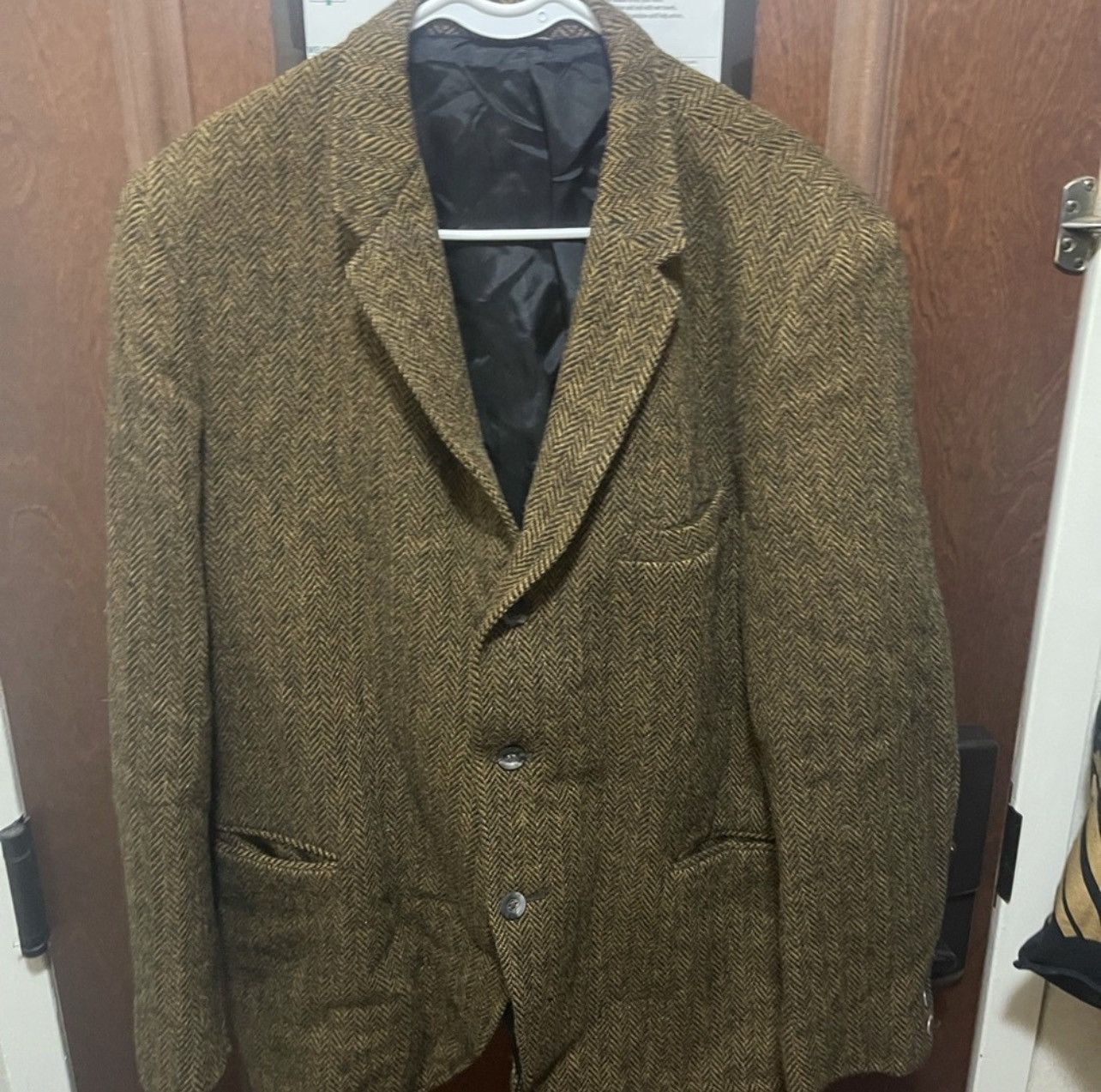 Harris Tweed Harris Tweed 100% Virgin Wool Vintage Herringbone Blazer Size 36R - 9 Thumbnail
