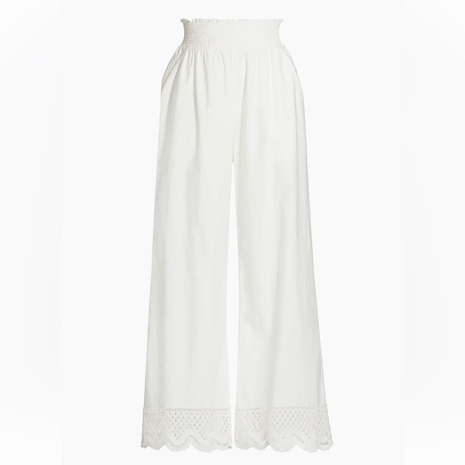 Rails Rails $178 Henrik White Cotton Scalloped Hem Pants Small EUC Size 24" / US 00 / IT 34 - 4 Thumbnail