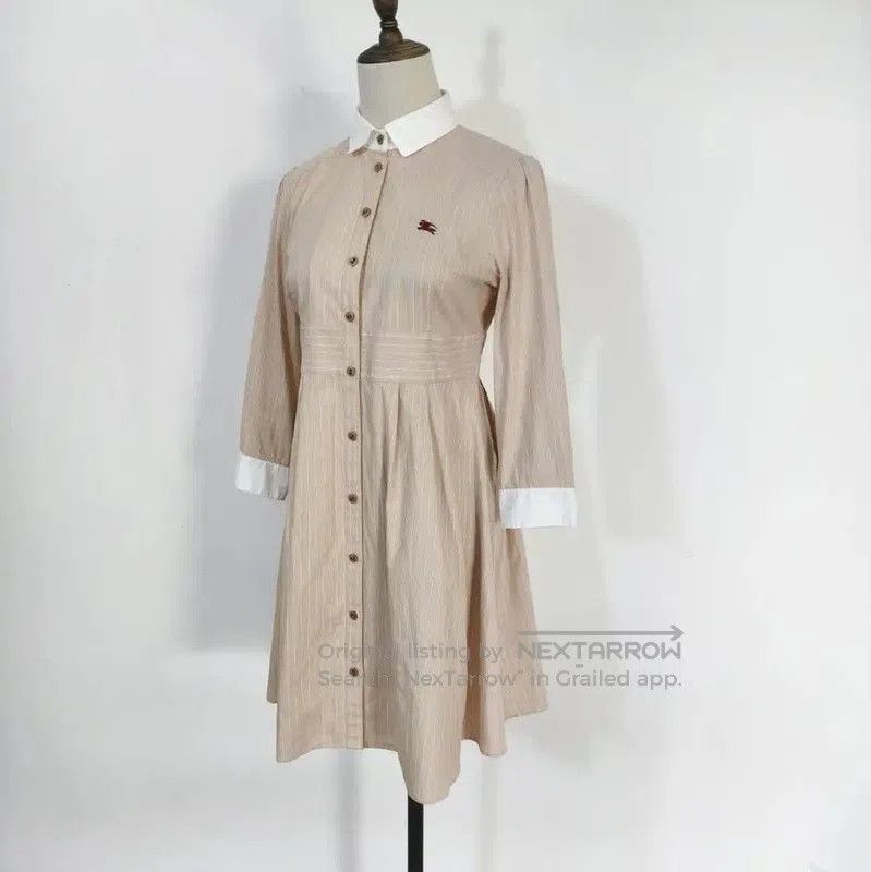 Burberry Burberry Beige Striped Cotton Dress for Spring. Size M / US 6-8 / IT 42-44 - 3 Thumbnail