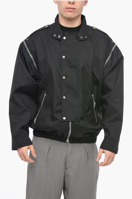 image of Gucci Nylon Windbreaker With Removable Sleeves in Black, Men's (Size Medium)
