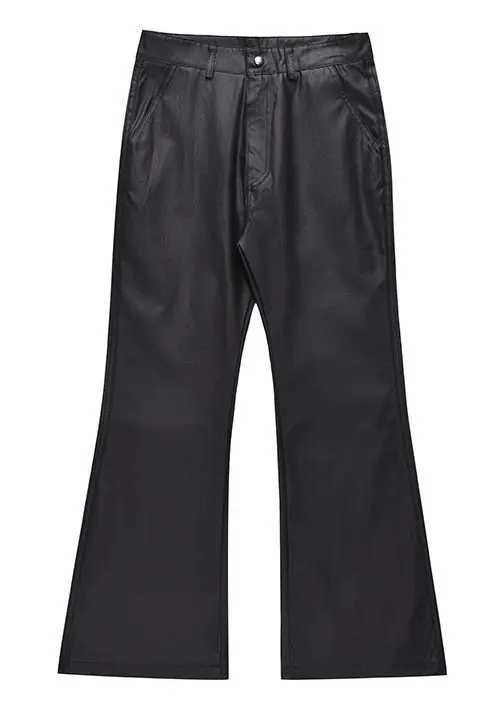 Japanese Brand × Vintage Avant garde retro pu leather flare pants Size US 34 / EU 50 - 5 Thumbnail