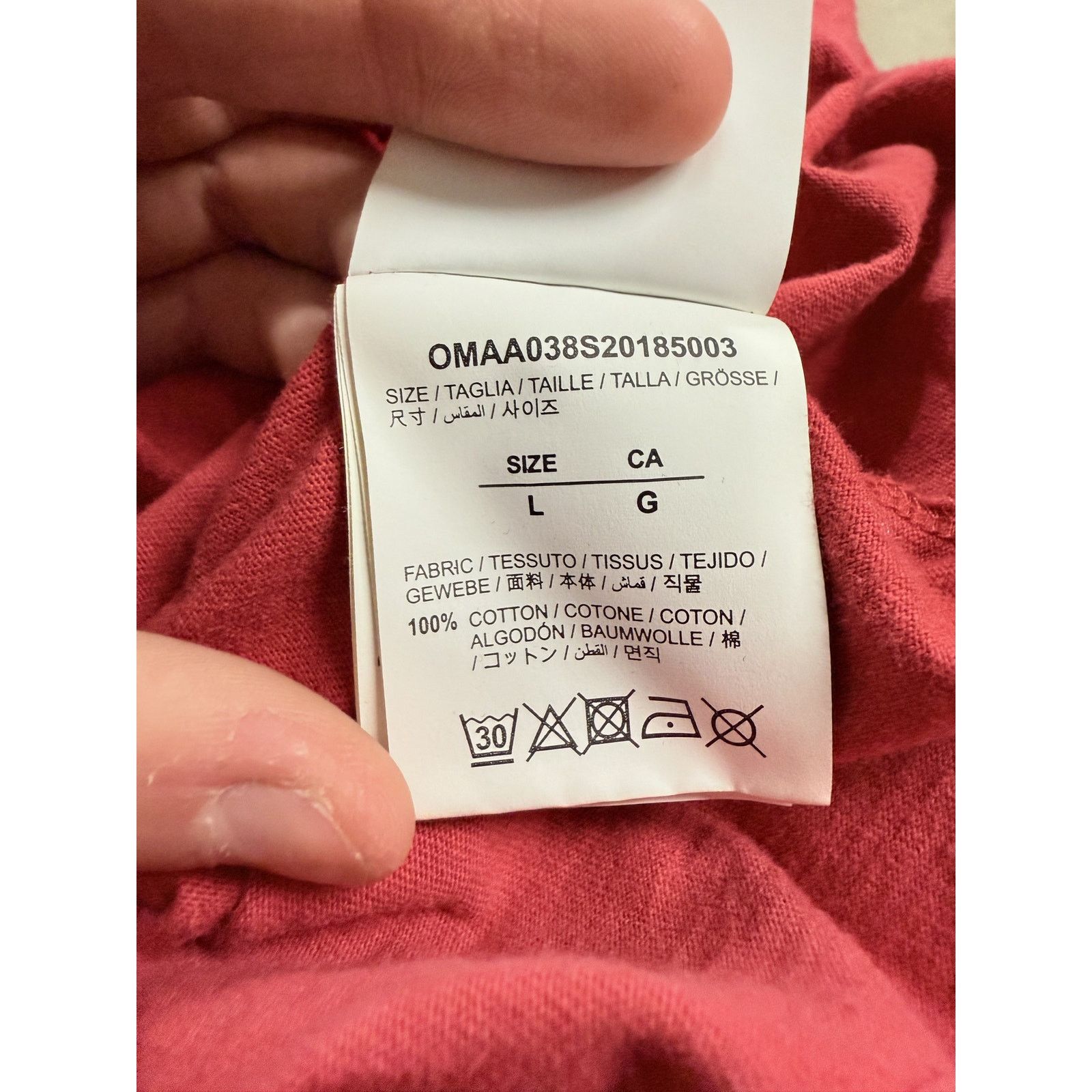 Off-White Off-White Tee White Red Purple Used Large Size US L / EU 52-54 / 3 - 6 Thumbnail