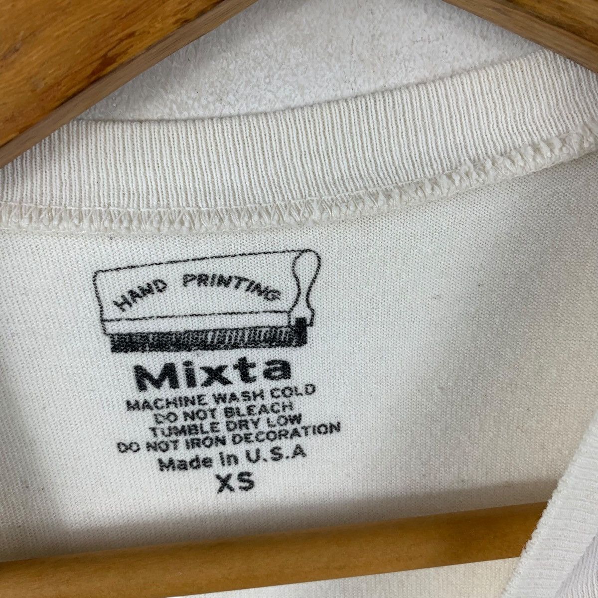 Vintage Vintage MIXTA HAND PRINTING Camp Drum New York Tee Shirt Top Size US XS / EU 42 / 0 - 6 Thumbnail