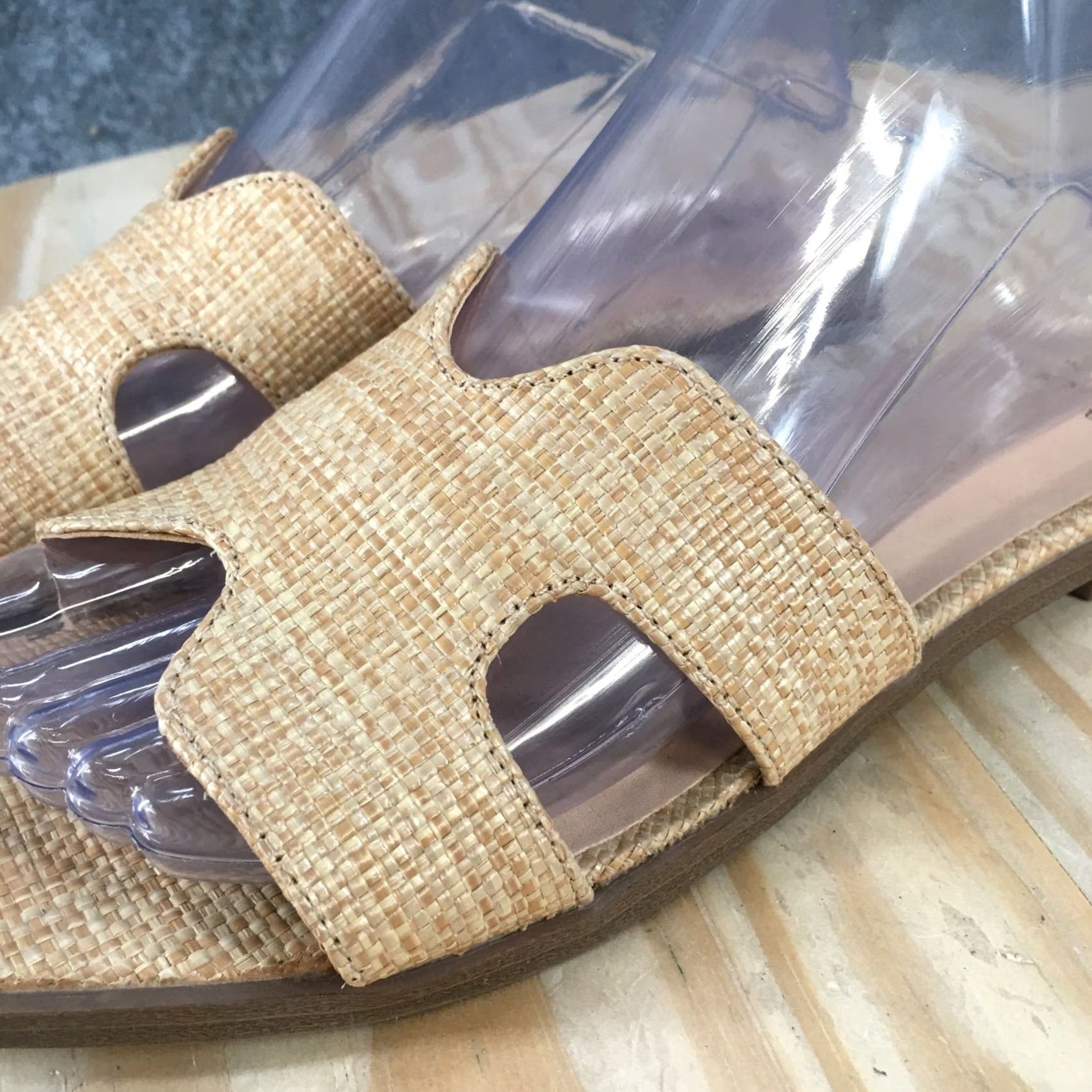 Vintage A New Day Sandals Womens 7.5 Casual Comfort Slip On Woven Flats Slide Beige Size US 8 / IT 38 - 6 Thumbnail