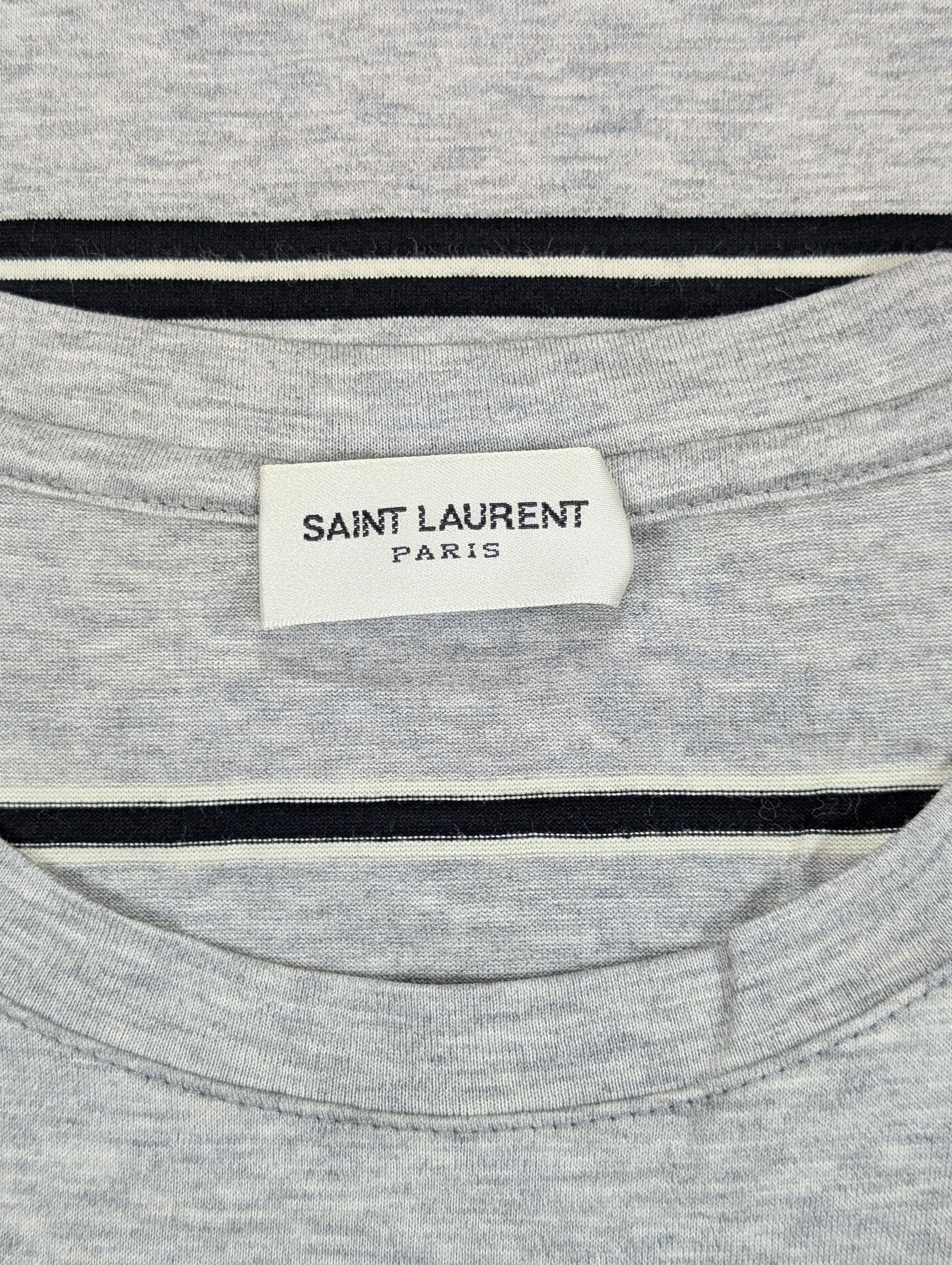 Saint Laurent Paris Saint Laurent SS18 Hedi Slimane Black Grey Striped T Shirt Size US S / EU 44-46 / 1 - 4 Thumbnail