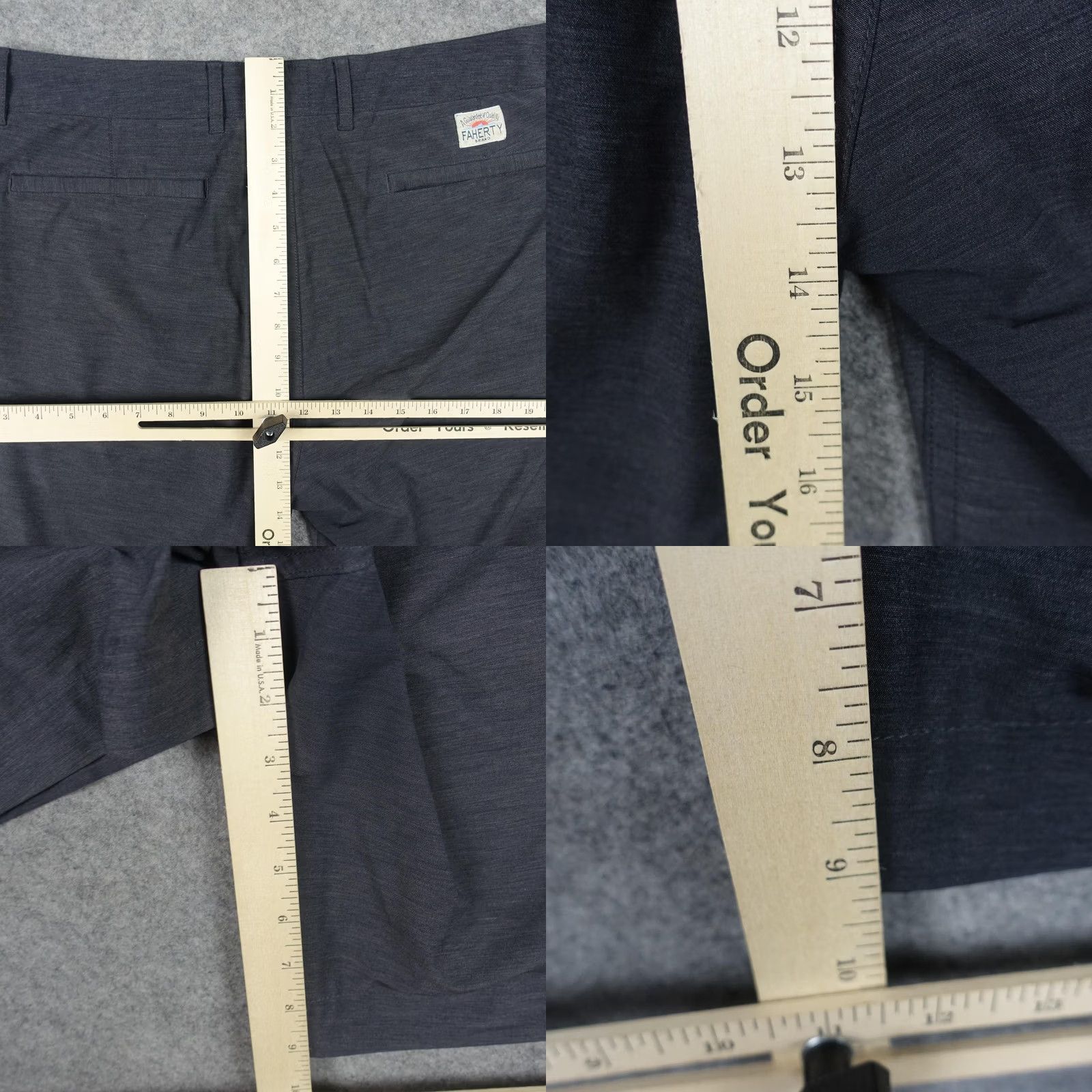 Faherty Faherty All Day Shorts Mens 35 Gray Chino Stretch Drawstring Comfort Casual Golf Size US 35 - 9 Thumbnail