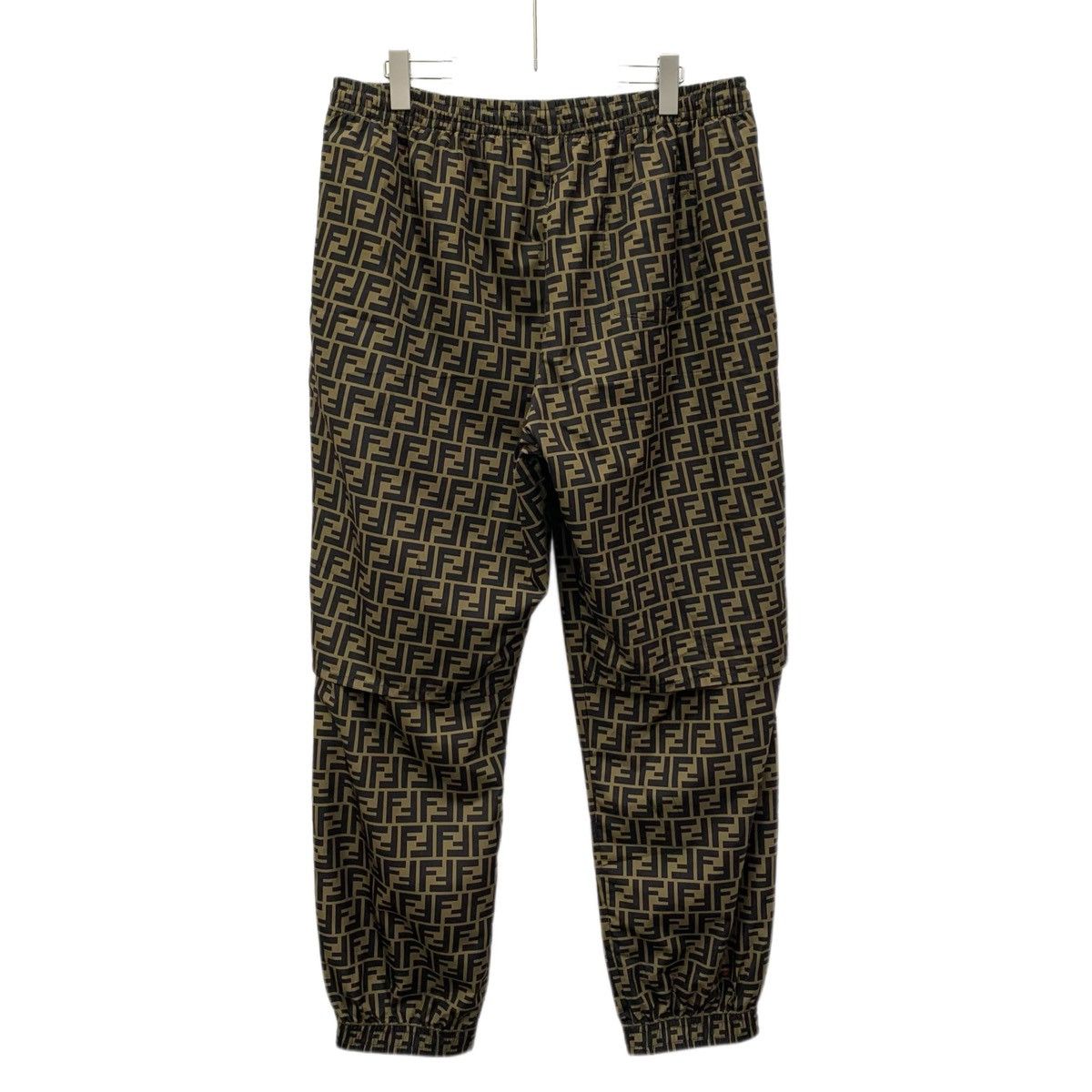 Fendi Fendi Brown All-over Logo Printed Cuffed Casual Pants K26WX Size US 38 / EU 54 - 2 Thumbnail