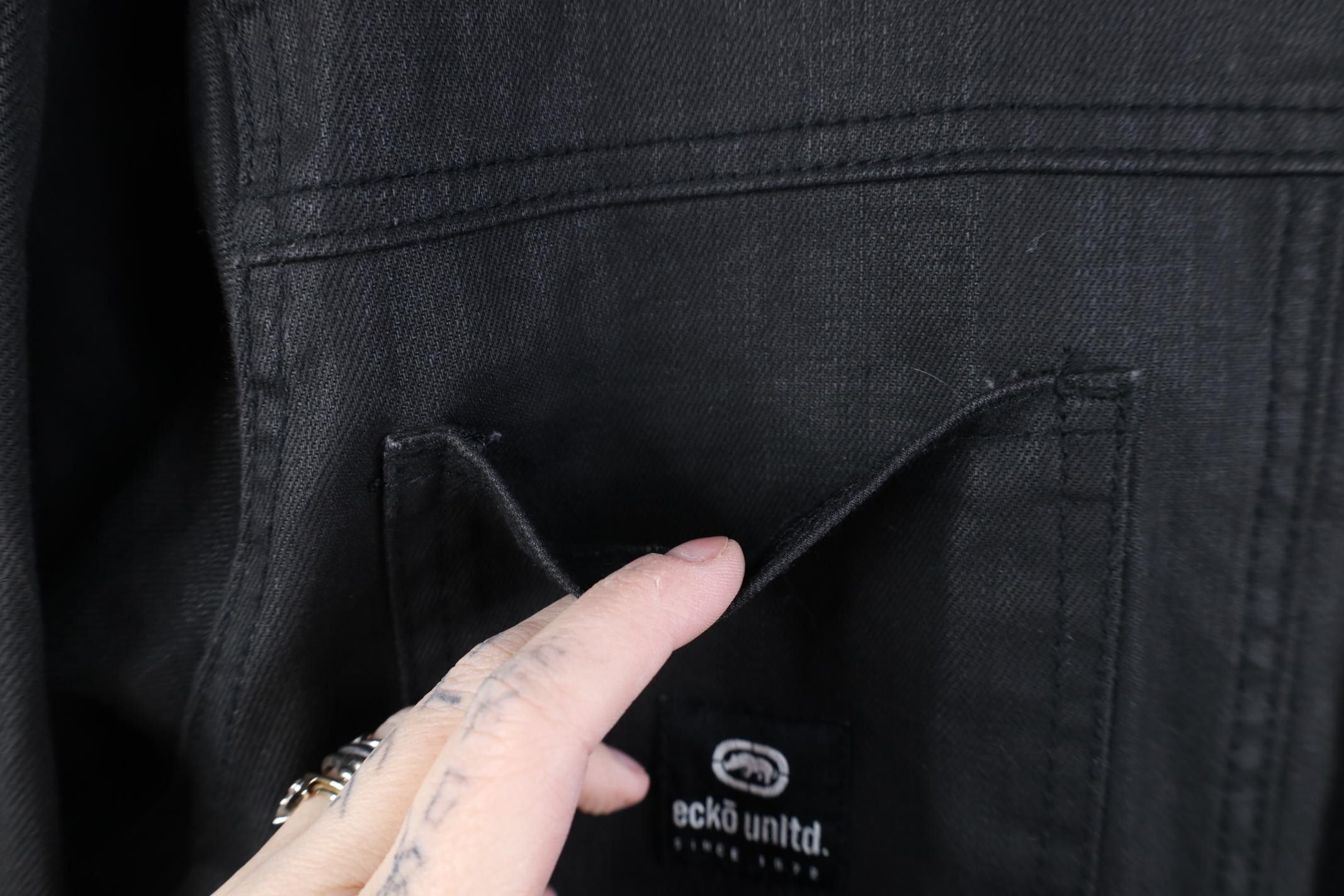 Ecko Unltd. Vintage Y2K Ecko Cotton Denim Jean Trucker Jacket Black Size US XXL / EU 58 / 5 - 5 Thumbnail