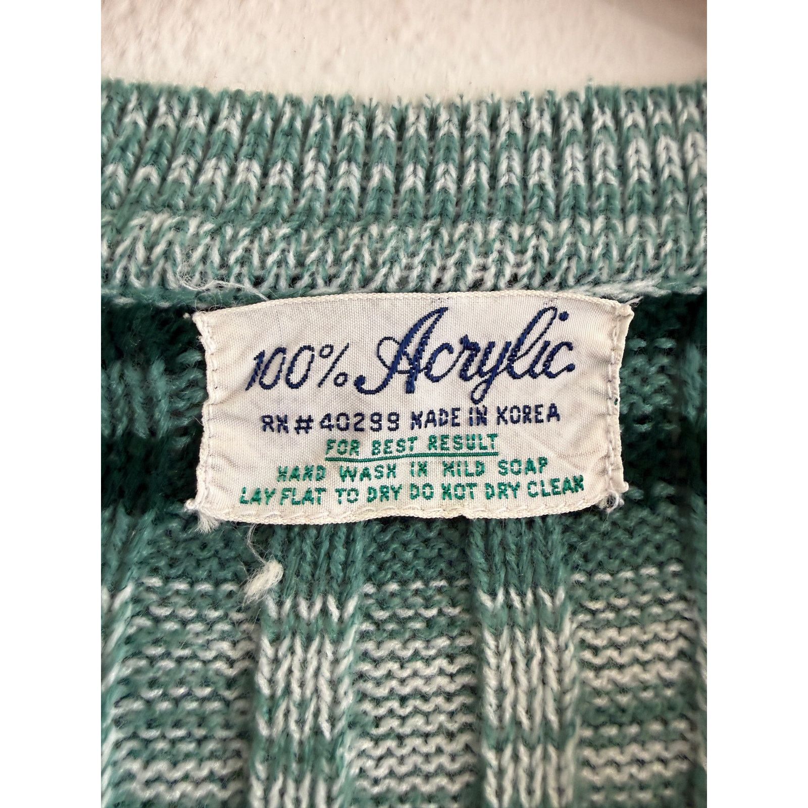 Vintage 70s Green Stripe Cardigan Size ONE SIZE - 4 Thumbnail