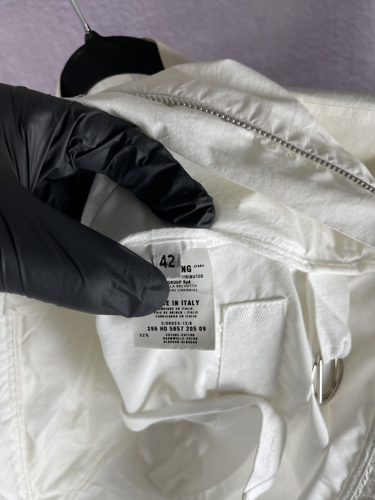 Other Helmut Lang 2000 Resinated Cotton Bondage Biker Jacket white Size M / US 6-8 / IT 42-44 - 11 Thumbnail
