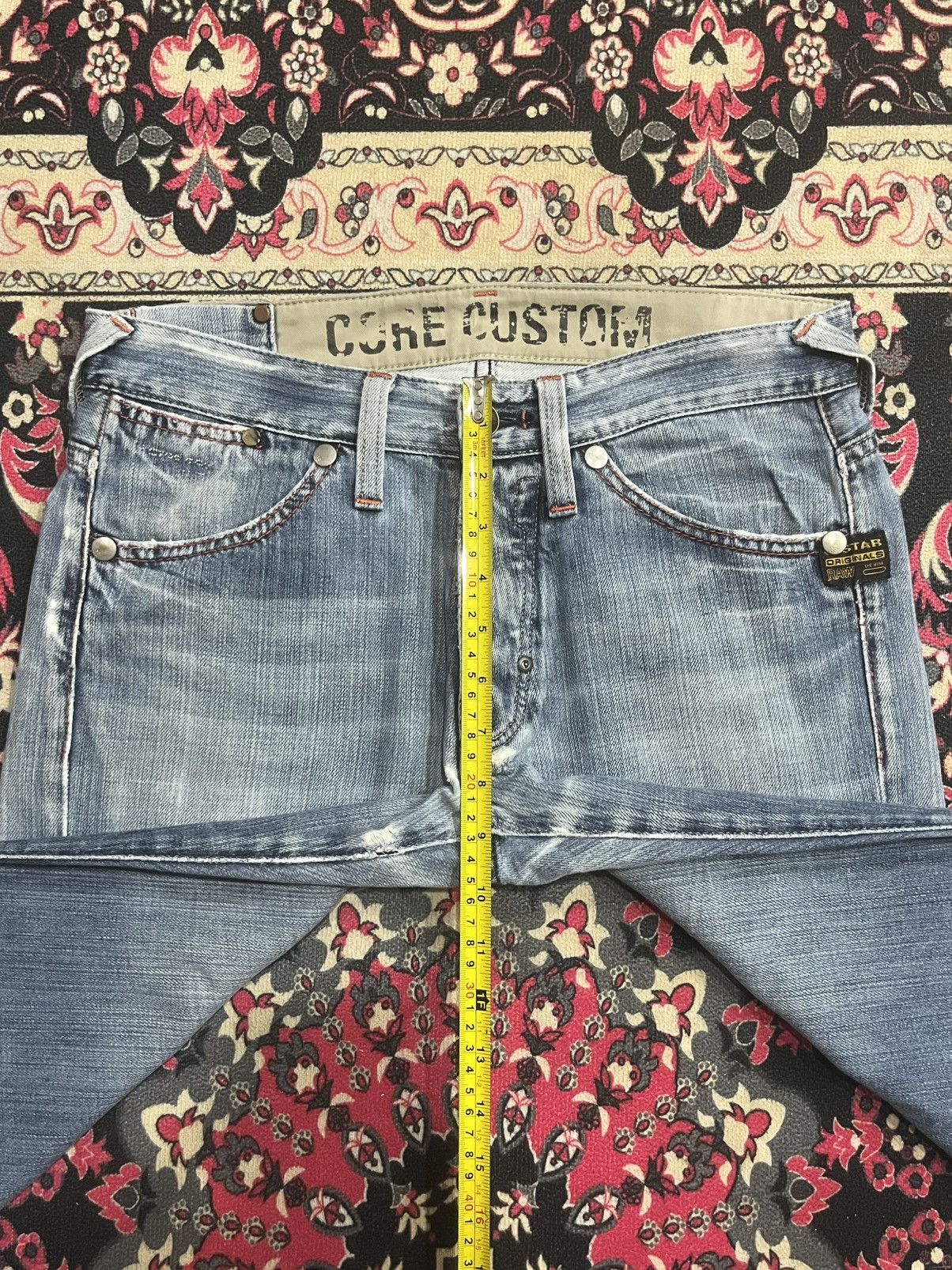 G-Star Vintage G-Star Raw Light Blue Washed Fringe Flare Jeans Size US 30 / EU 46 - 18 Thumbnail
