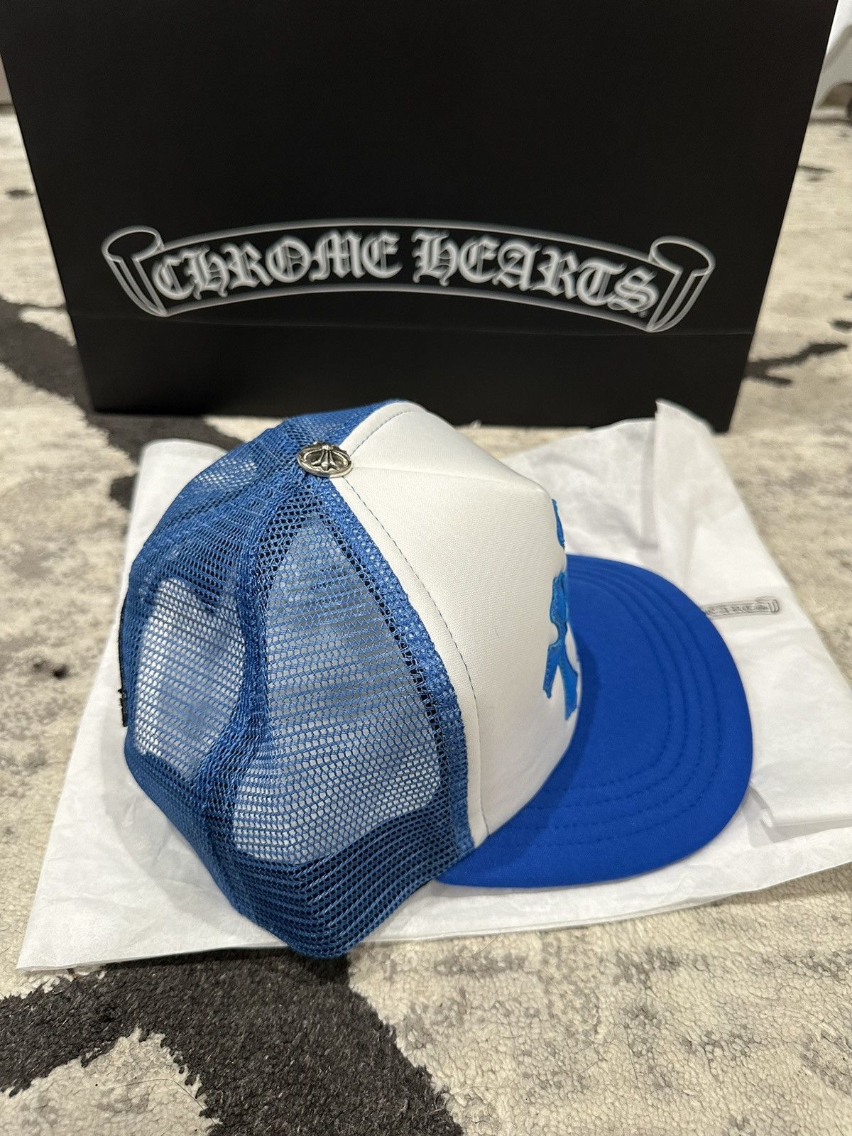 Chrome Hearts Chrome Hearts Cemetery Trucker Hat Blue Size ONE SIZE - 9 Thumbnail