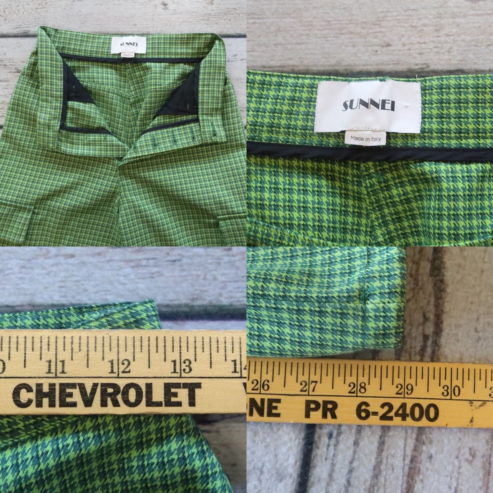 Sunnei VINTAGE Sunnei Houndstooth Cargo Pants Size M Green Women Cargo Pants M Green Sunnei Vintage Size 32" / US 10 / IT 46 - 8 Thumbnail