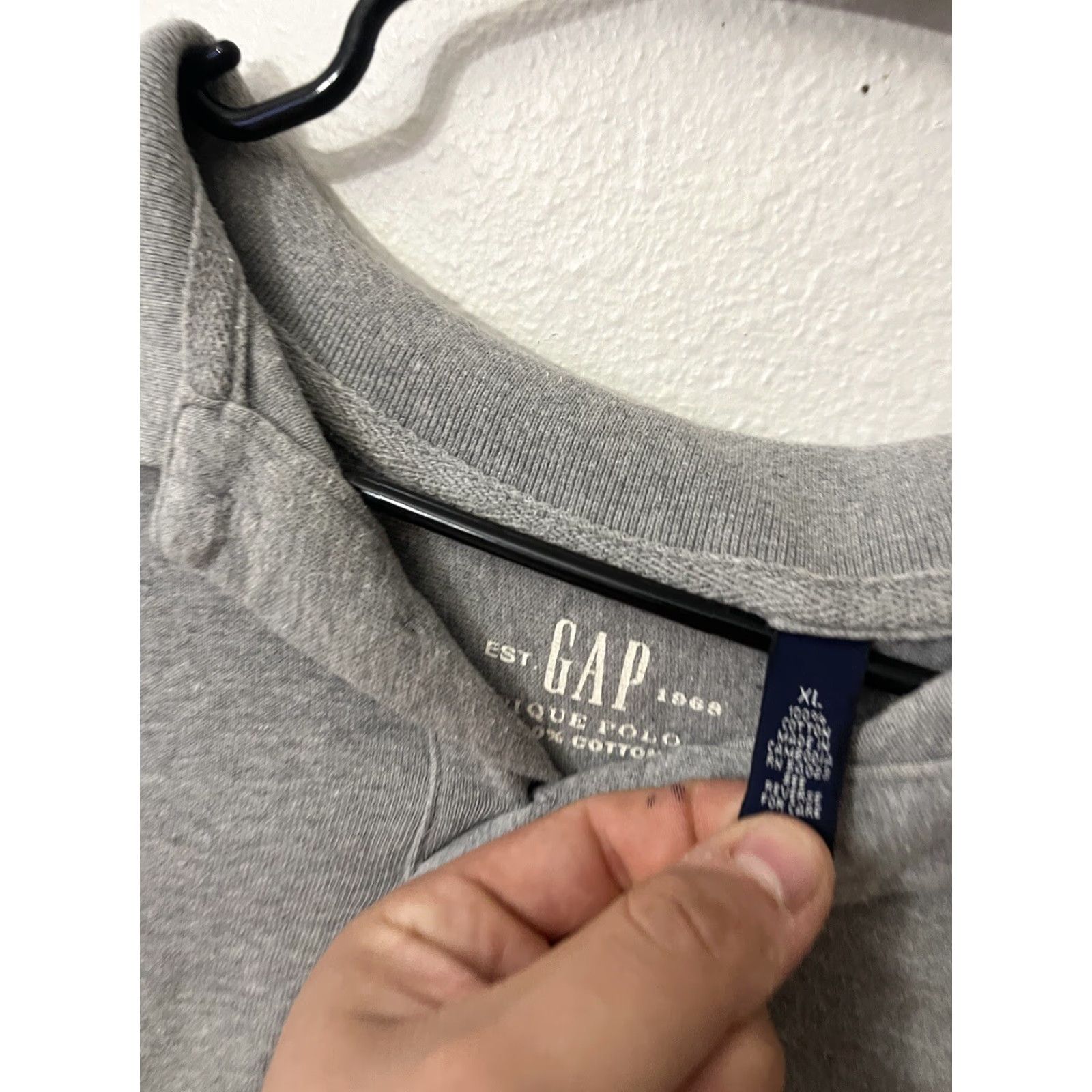 Gap VINTAGE Gap Polo Shirt Men's Casual Stretch XL Gray Solid Short Sleeve Classic Size US XL / EU 56 / 4 - 3 Thumbnail