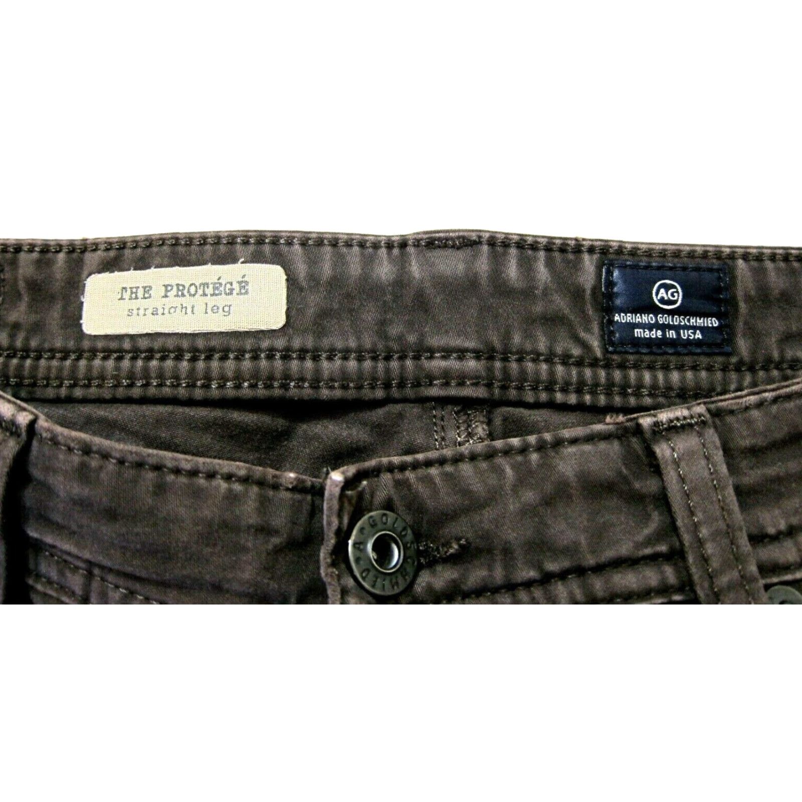 Vintage AG Adriano Goldschmied The Protege Straight Leg Brown Cotton Stretch Pant Men 34X31 Size US 34 / EU 50 - 3 Thumbnail
