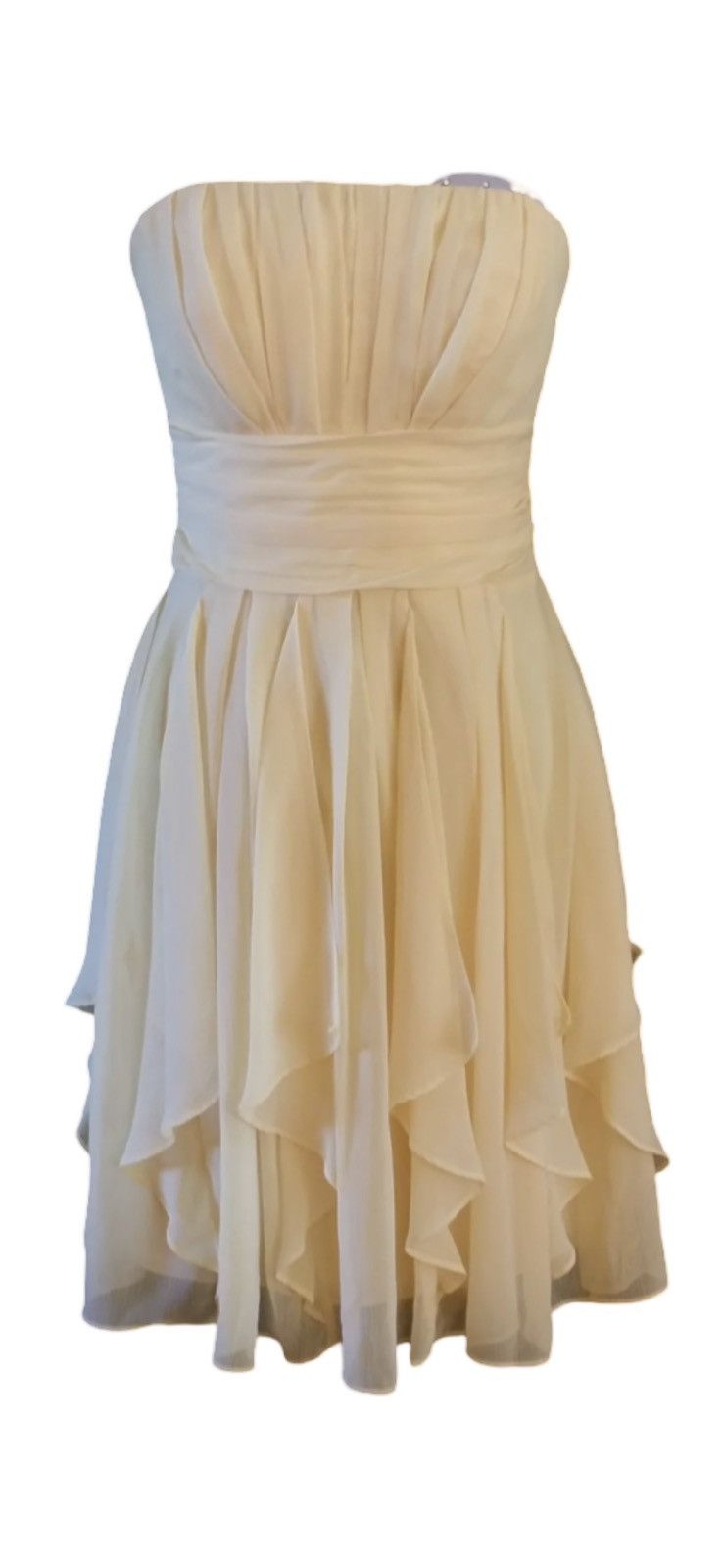 Other David's Bridal Dress Yellow F14169 Chiffon Prom Formal Size S / US 4 / IT 40 - 5 Thumbnail