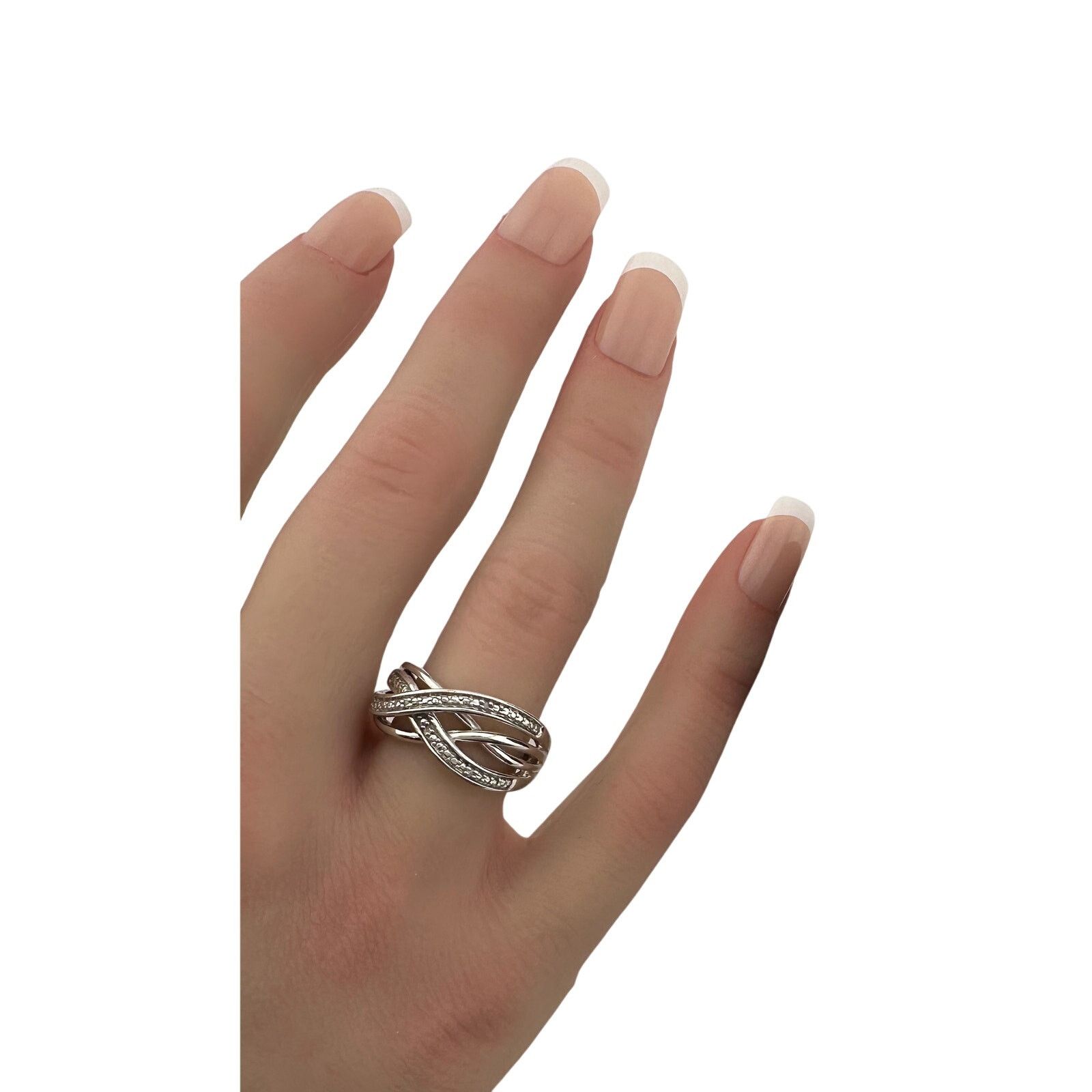 Other Beautiful Braided Strands Ring with Diamond Accent Size 7 Size ONE SIZE - 2 Thumbnail