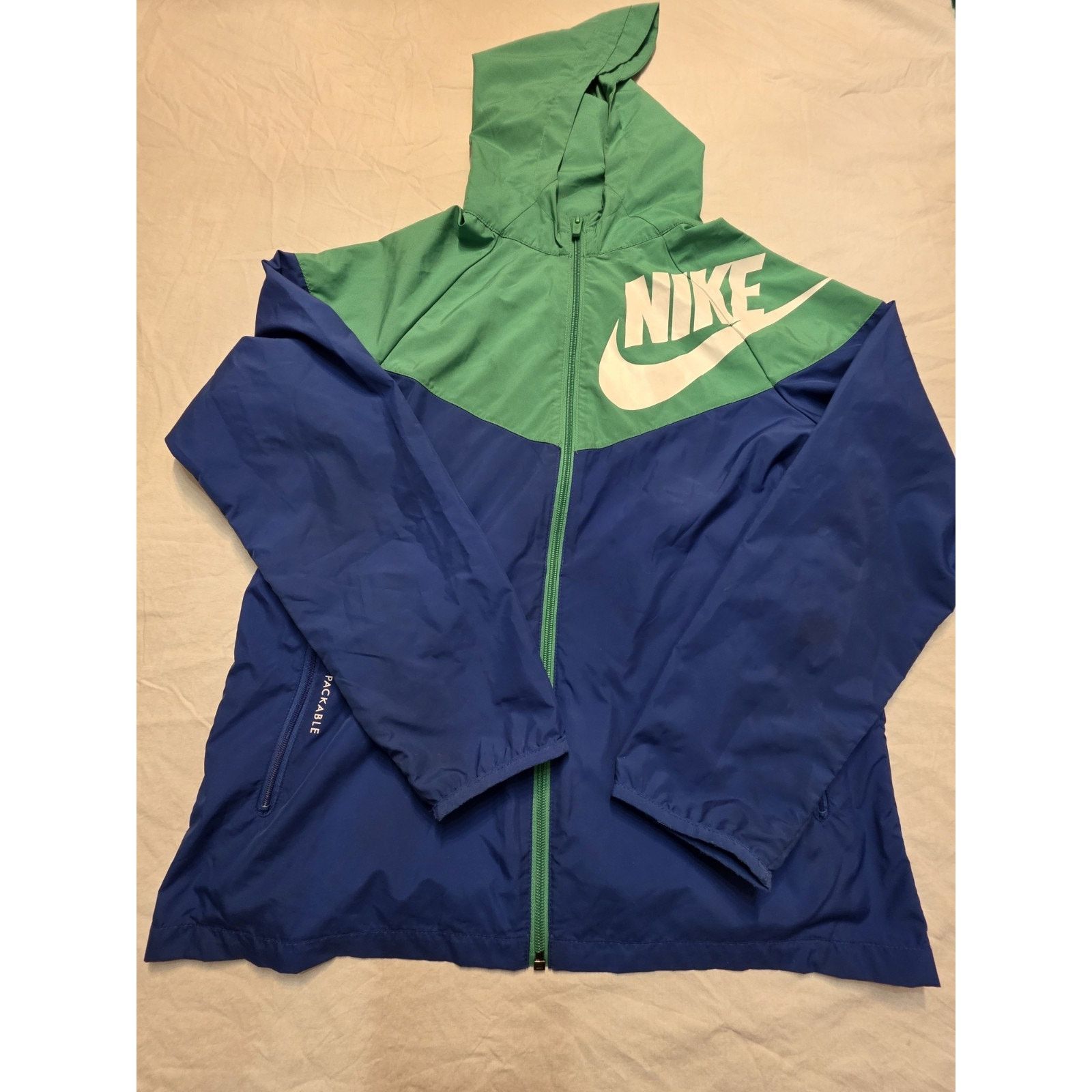Nike Nike Packable Lightweight Jacket - Blue, Green, White; Size US XL / EU 56 / 4 - 1 Thumbnail