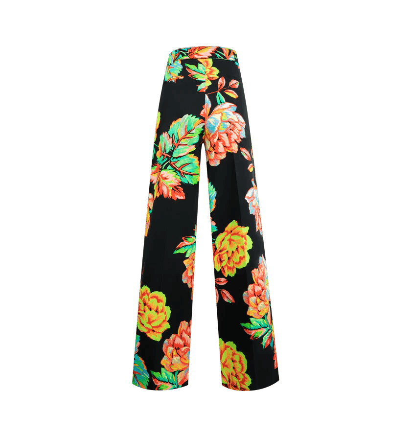 Christopher John Rogers o1h1sh11225 Wide Leg Flat Front Trouser in Multicolor Size 28" / US 6 / IT 42 - 2 Thumbnail