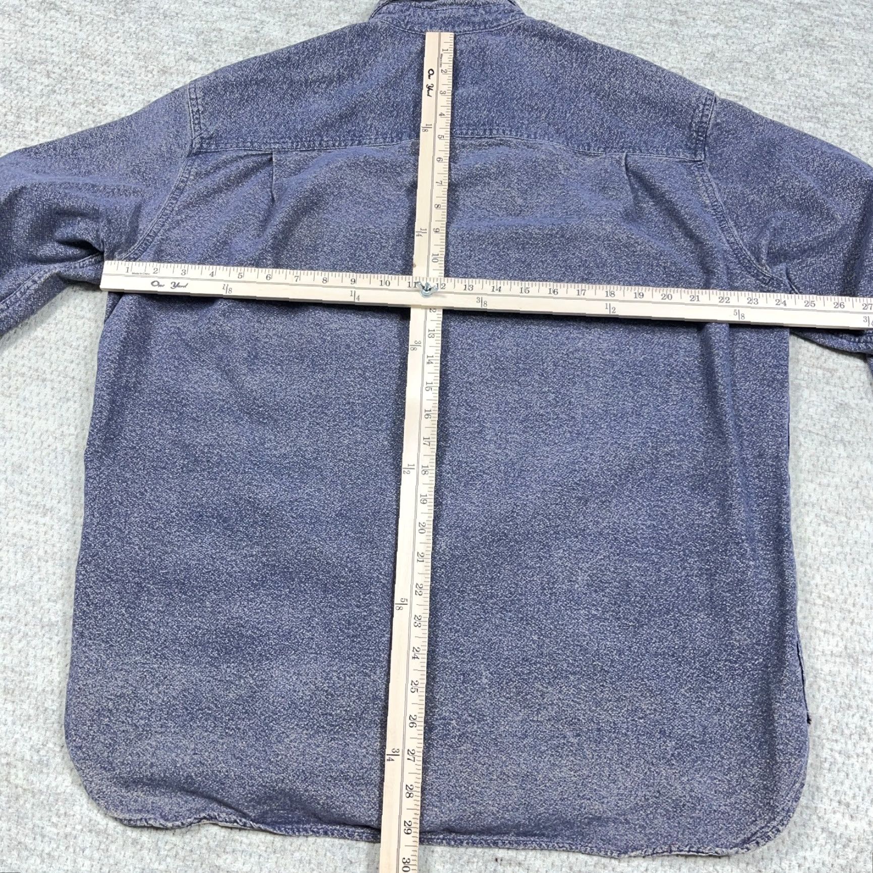 Vintage Cabelas Shirt Adult Large Blue Button Up Chamois Cloth Camp Shacket Faded Mens Size US L / EU 52-54 / 3 - 7 Thumbnail