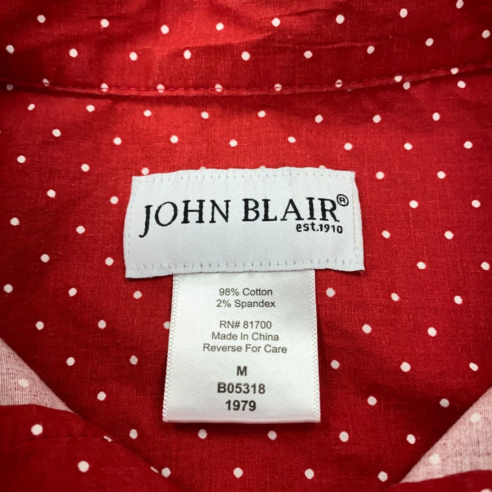 Affliction VINTAGE John Blair Shirt Mens Medium Red Polka Dot Short Sleeve Button Up Stretch Size US M / EU 48-50 / 2 - 4 Thumbnail