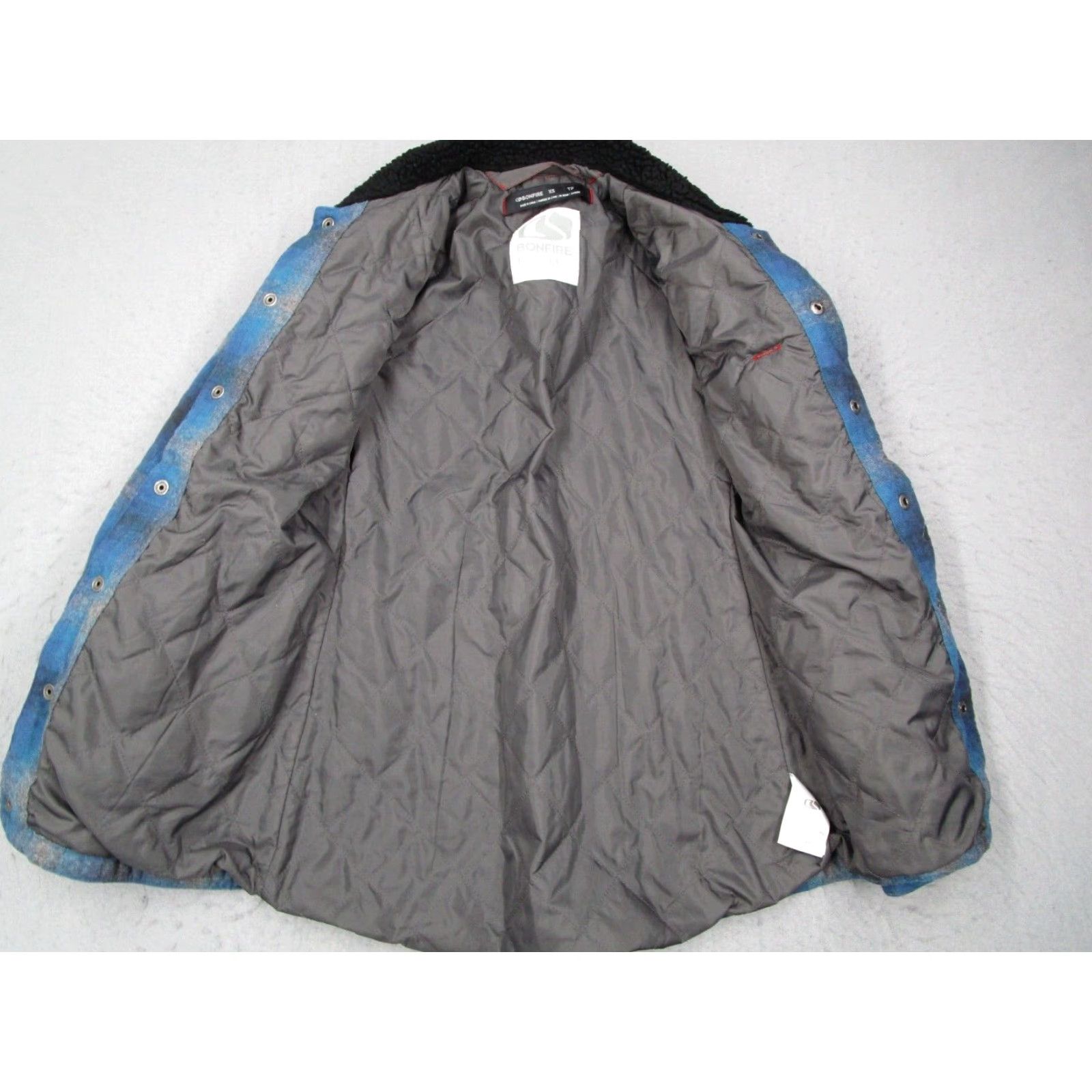 Pendleton Pendleton Jacket Women XS Blue Snap Front Quilted Lining Wool Bonfire City Bohemian College Nature Retro Style Bomber Jacket Size XS / US 0-2 / IT 36-38 - 3 Thumbnail