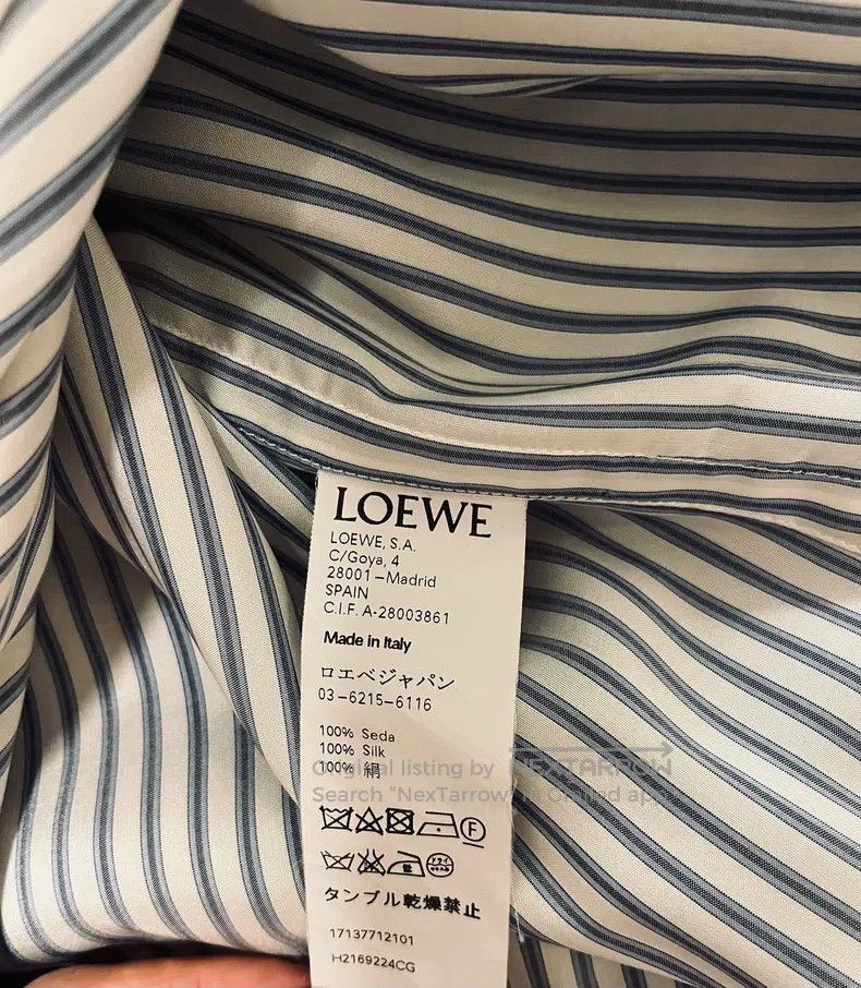 Loewe Loewe Striped Long-sleeve Shirt - Beige and White Stripe D Size XS / US 0-2 / IT 36-38 - 5 Thumbnail