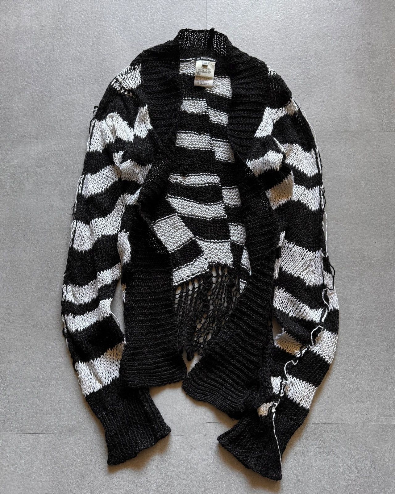 Ann Demeulemeester SS2006 ann demeulemeester linen striped cardigan Size XS / US 0-2 / IT 36-38 - 1 Thumbnail
