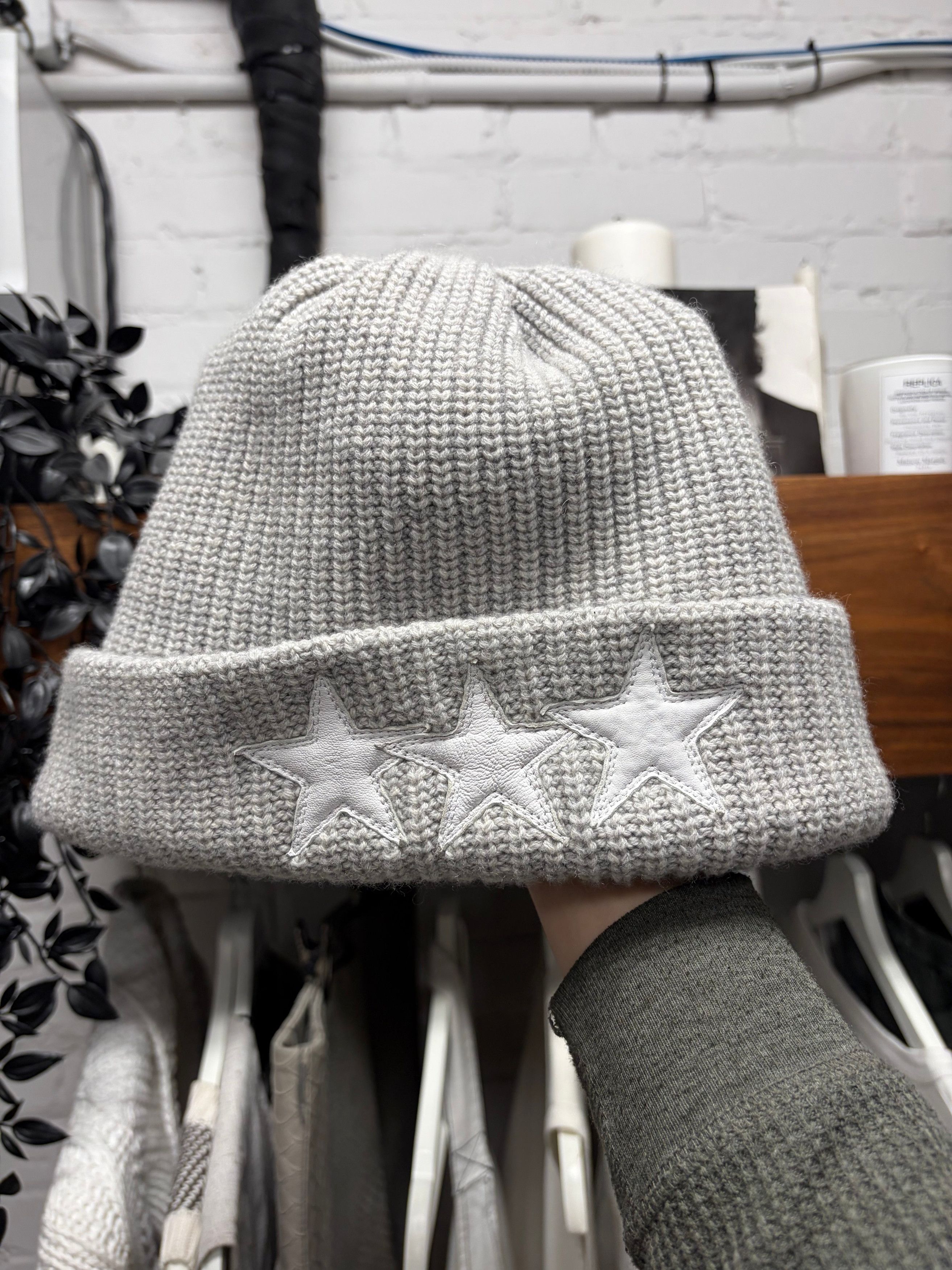Chrome Hearts Chrome Hearts Lambskin Leather ‘Star Patch’ Cashmere Beanie Size ONE SIZE - 1 Thumbnail