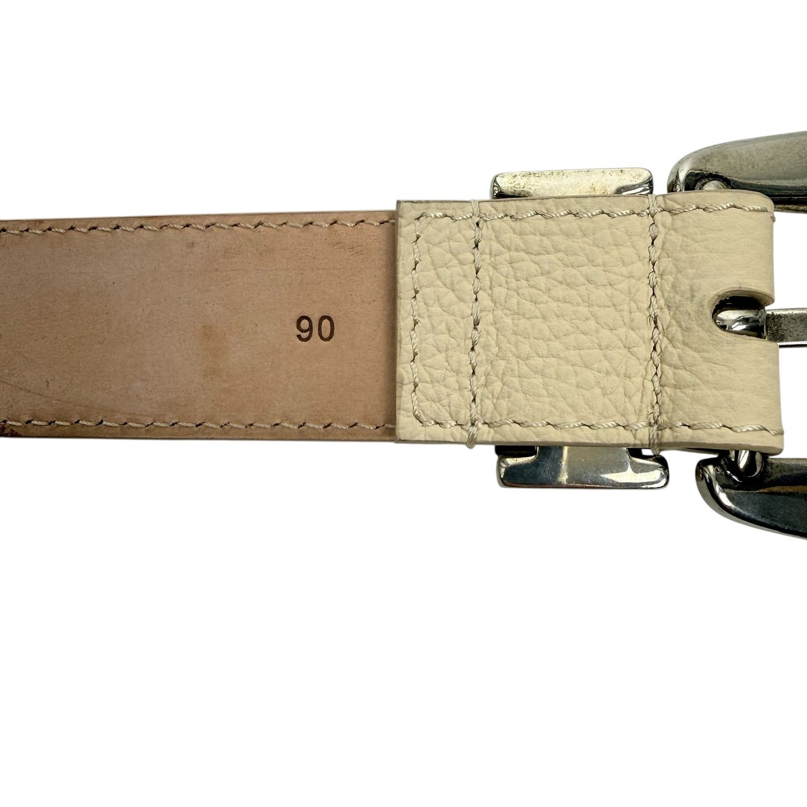 KHAITE Khaite Lucca Leather Belt Solid Brass Buckle Dark Ivory 90 Size ONE SIZE - 9 Thumbnail
