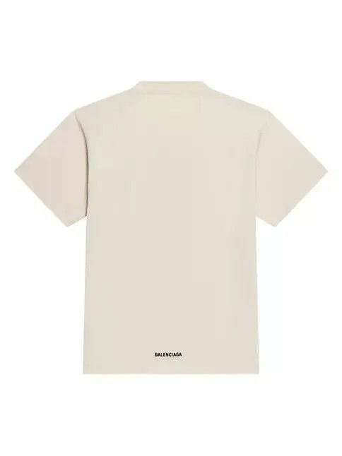 Balenciaga o1w1db11224 Back Hem T- Shirt Small Fit in Beige Size M / US 6-8 / IT 42-44 - 2 Thumbnail
